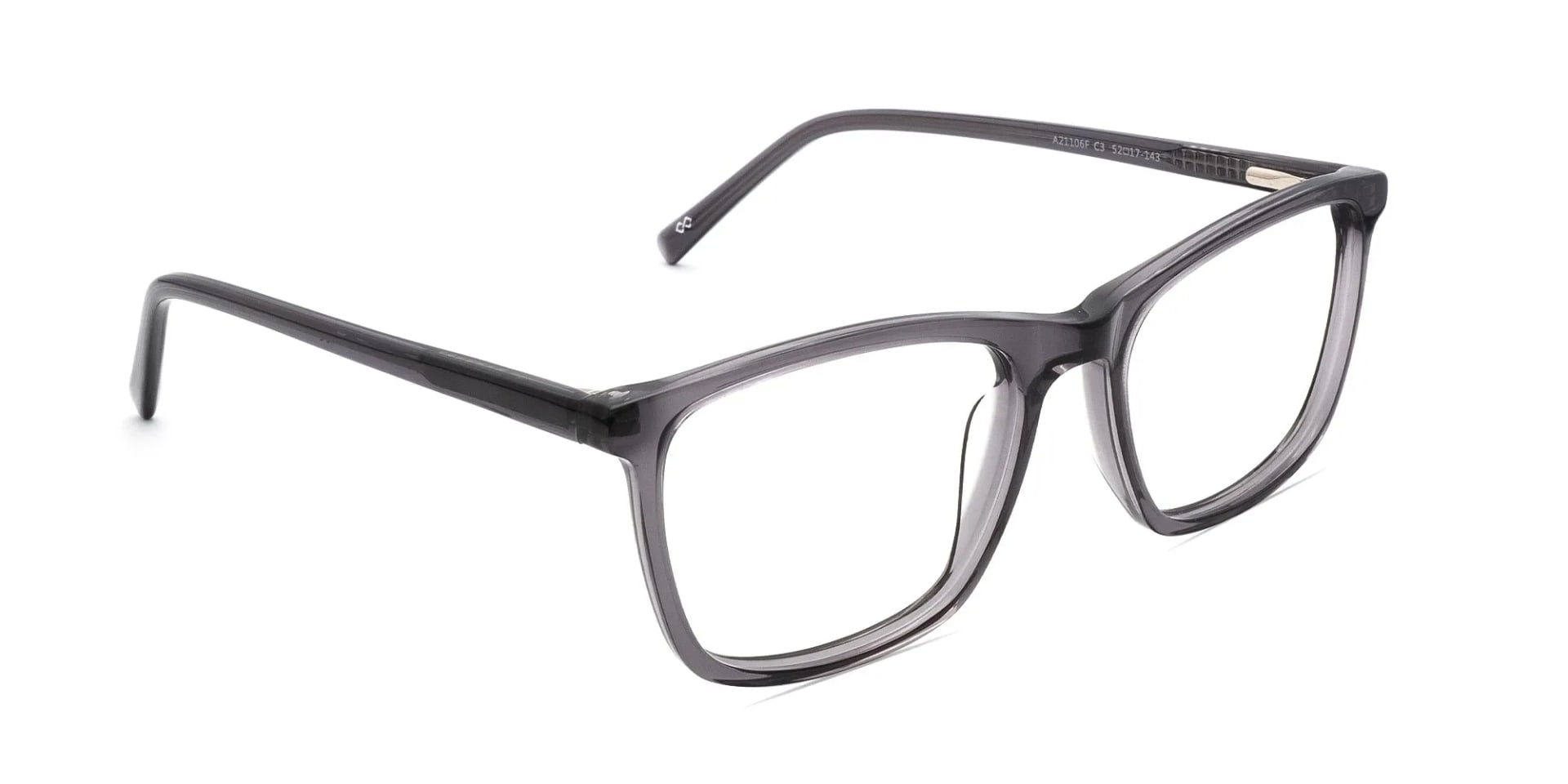 Crystal Grey Square Full Rim Glasses-2