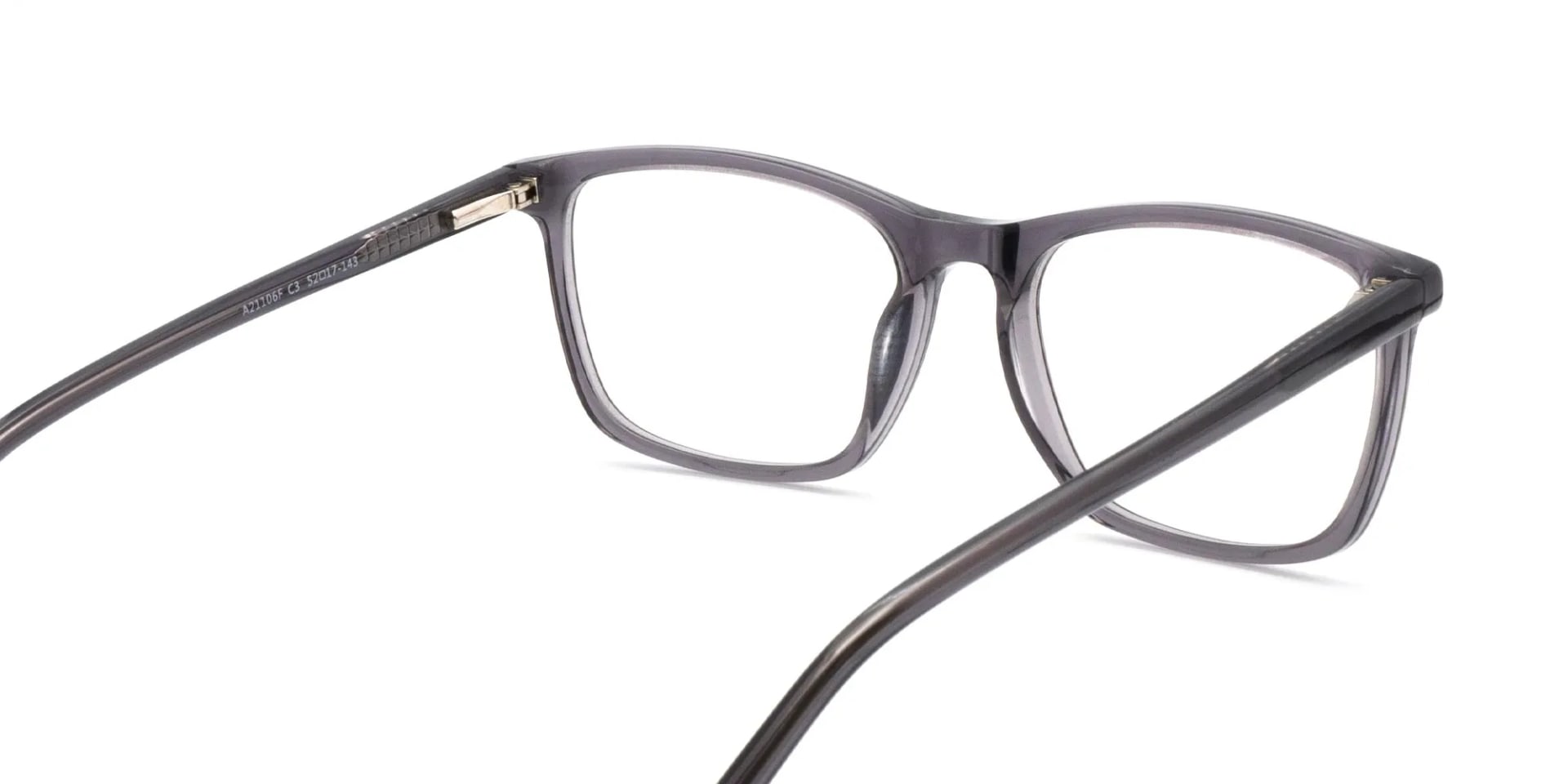 Crystal Grey Square Full Rim Glasses-2