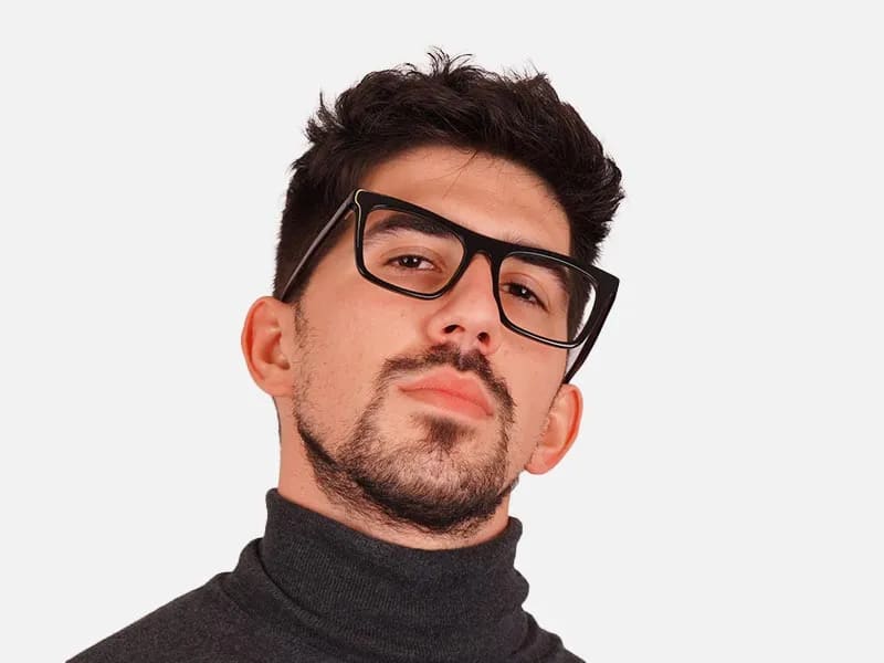 Thick Black Rim Glasses-2