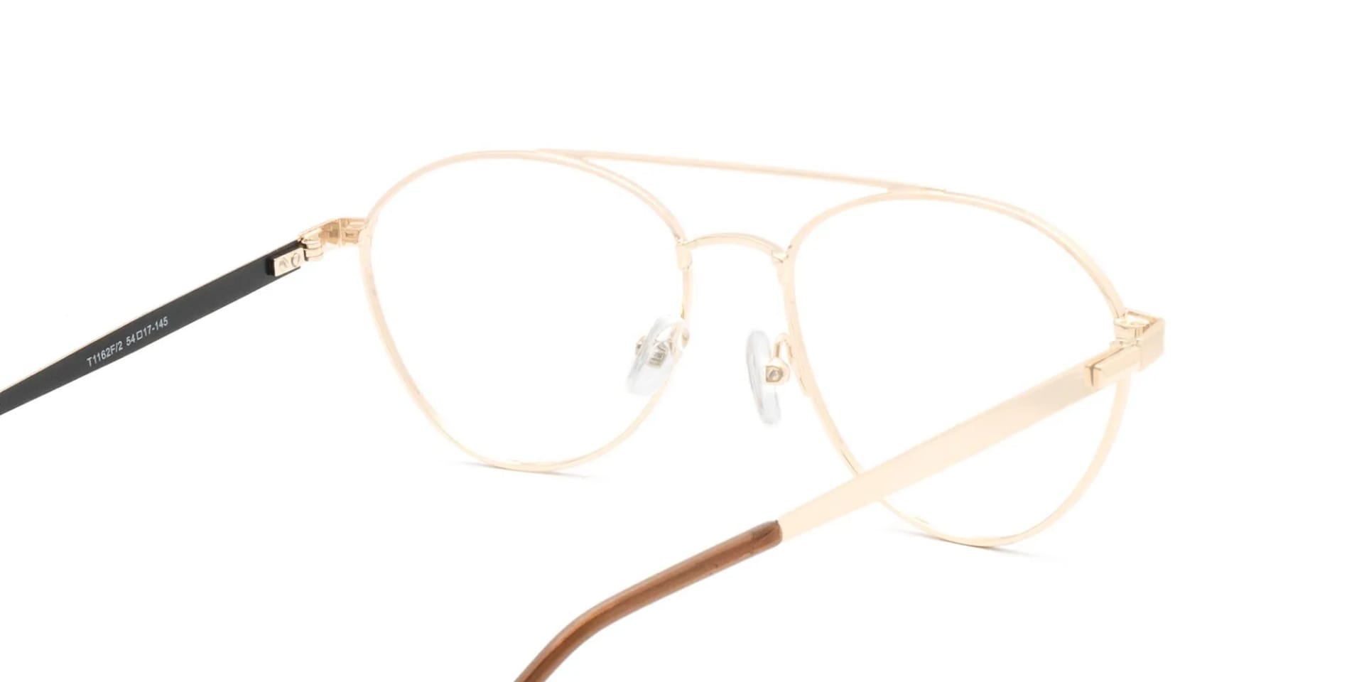 Black and Gold Pilot Eyeglasses-2