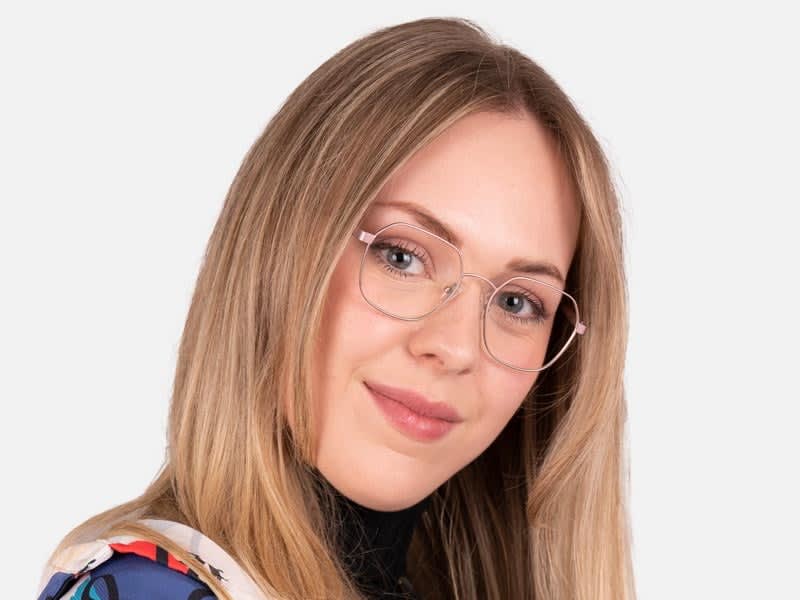 Pink Hexagon Glasses-53