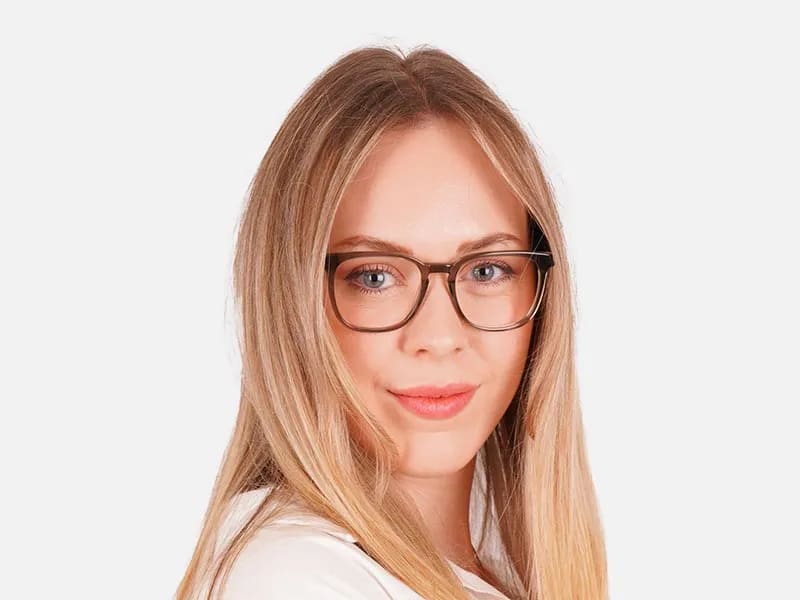 Crystal Grey Square Designer Glasses-2