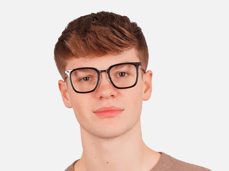 All Black Square Glasses-46