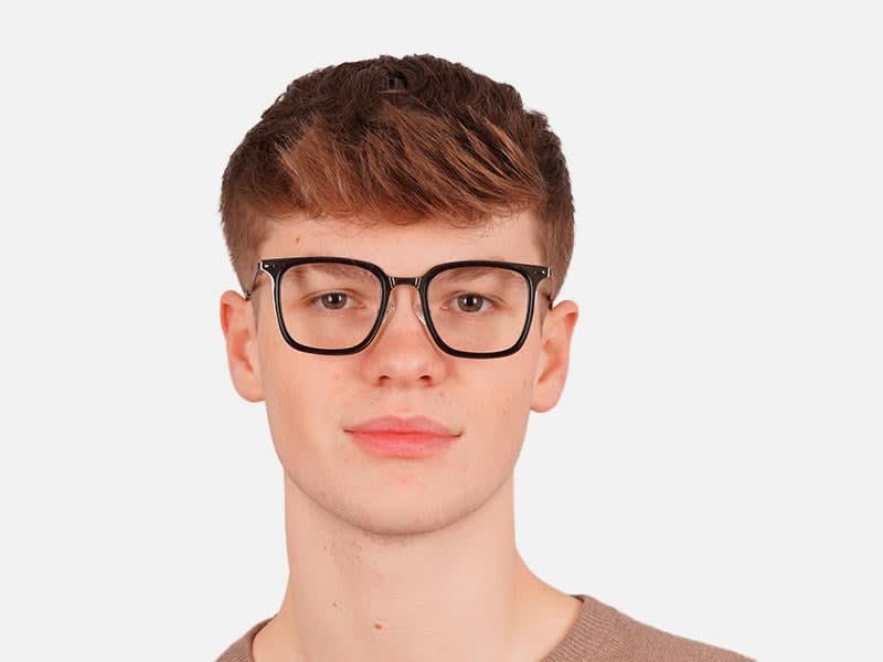 All Black Square Glasses-41