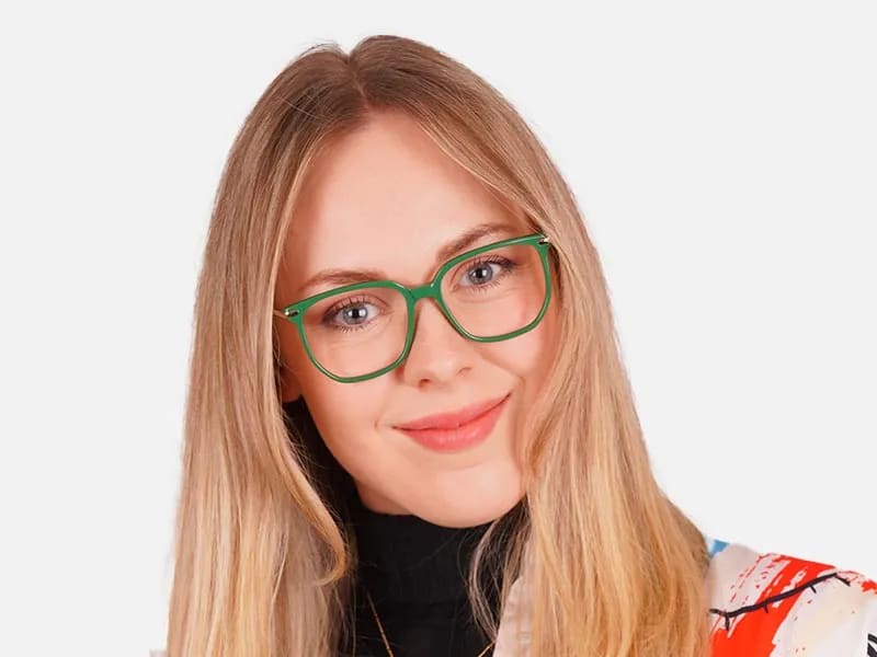 Green Frame Glasses-2