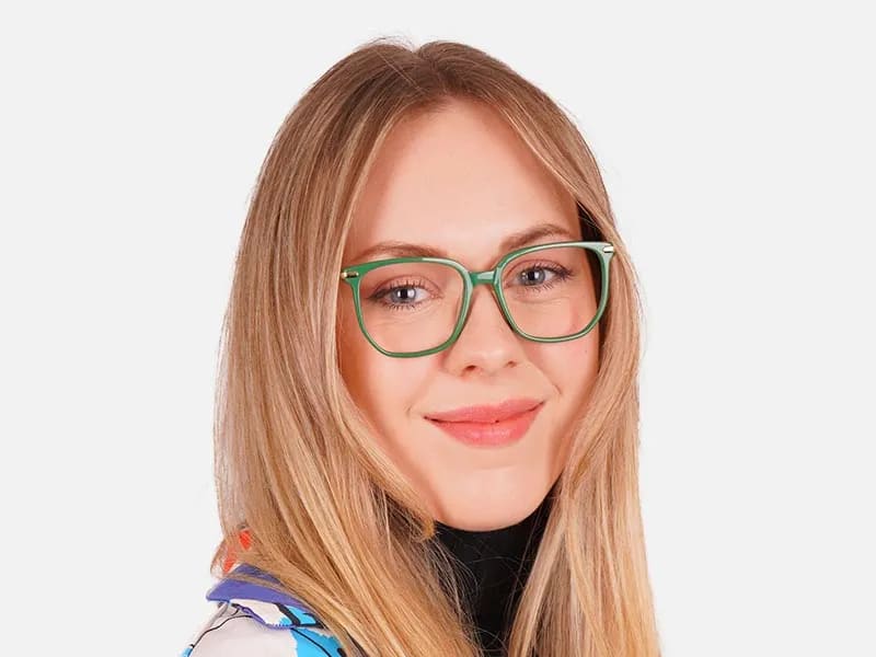 Green Frame Glasses-2