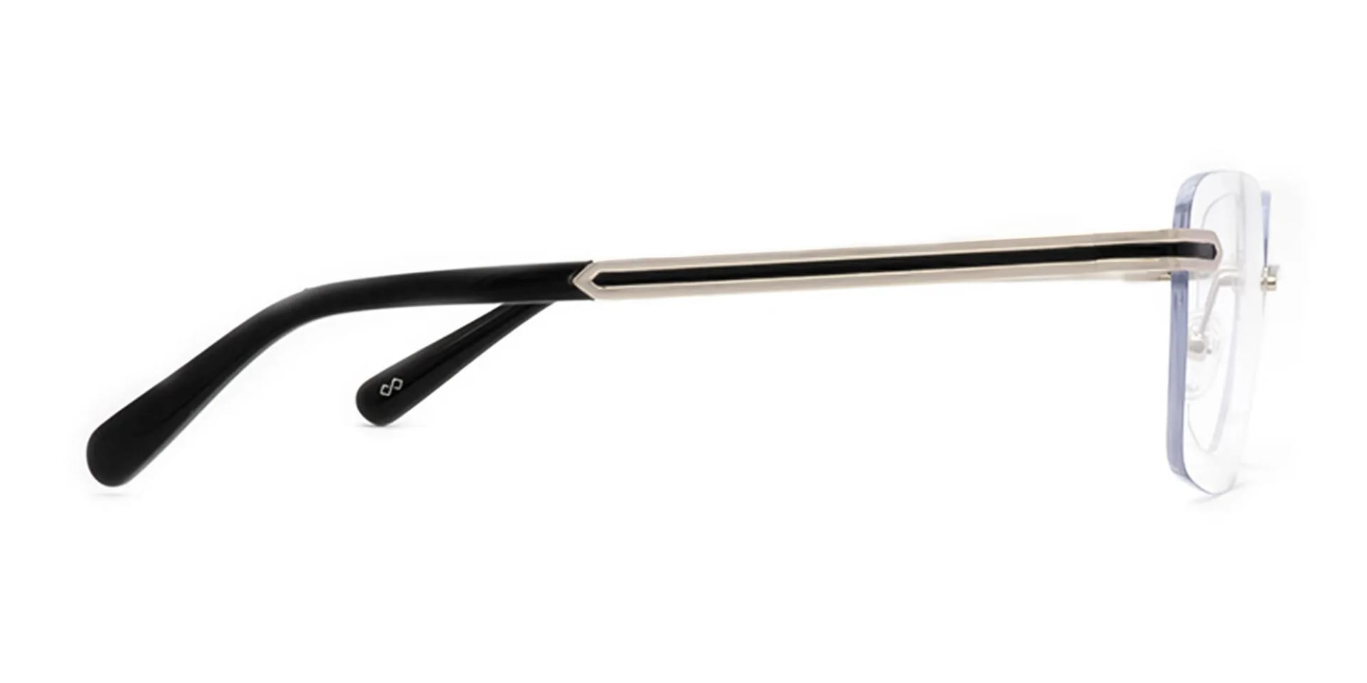Silver and black rimless frames-2
