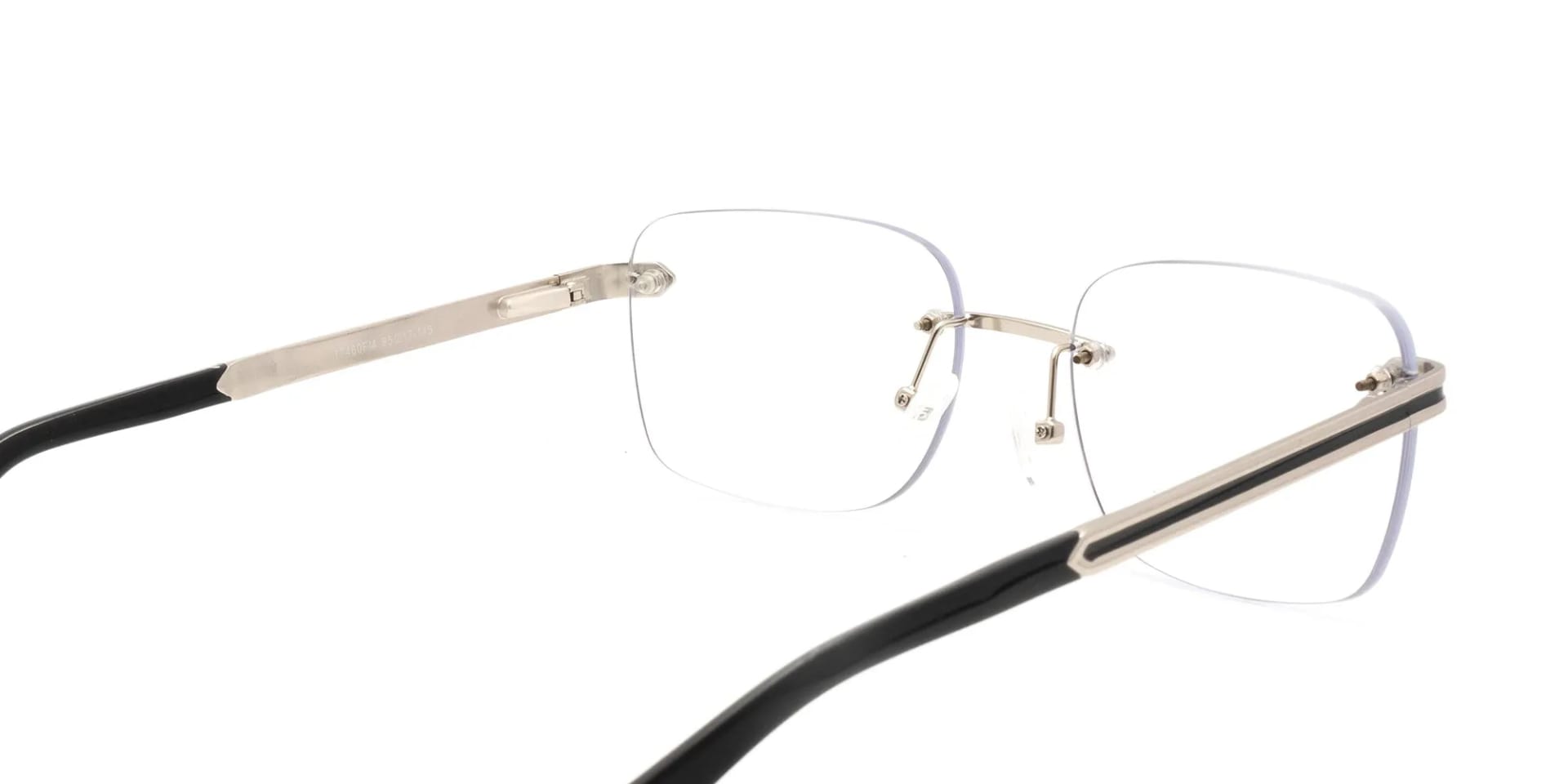 Silver and black rimless frames-2