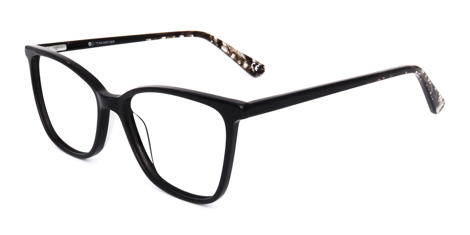 black rectangular cat eye glasses-2