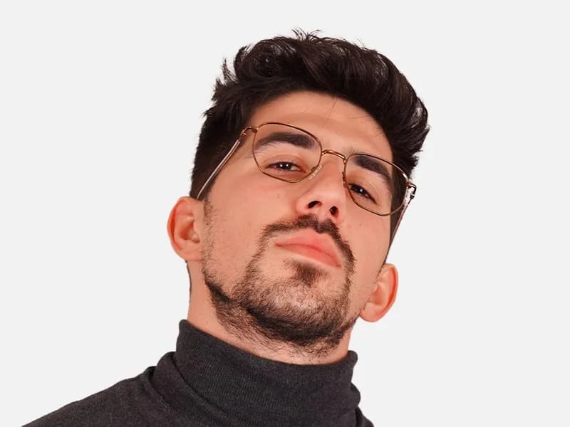 hexagon metal frame glasses-2