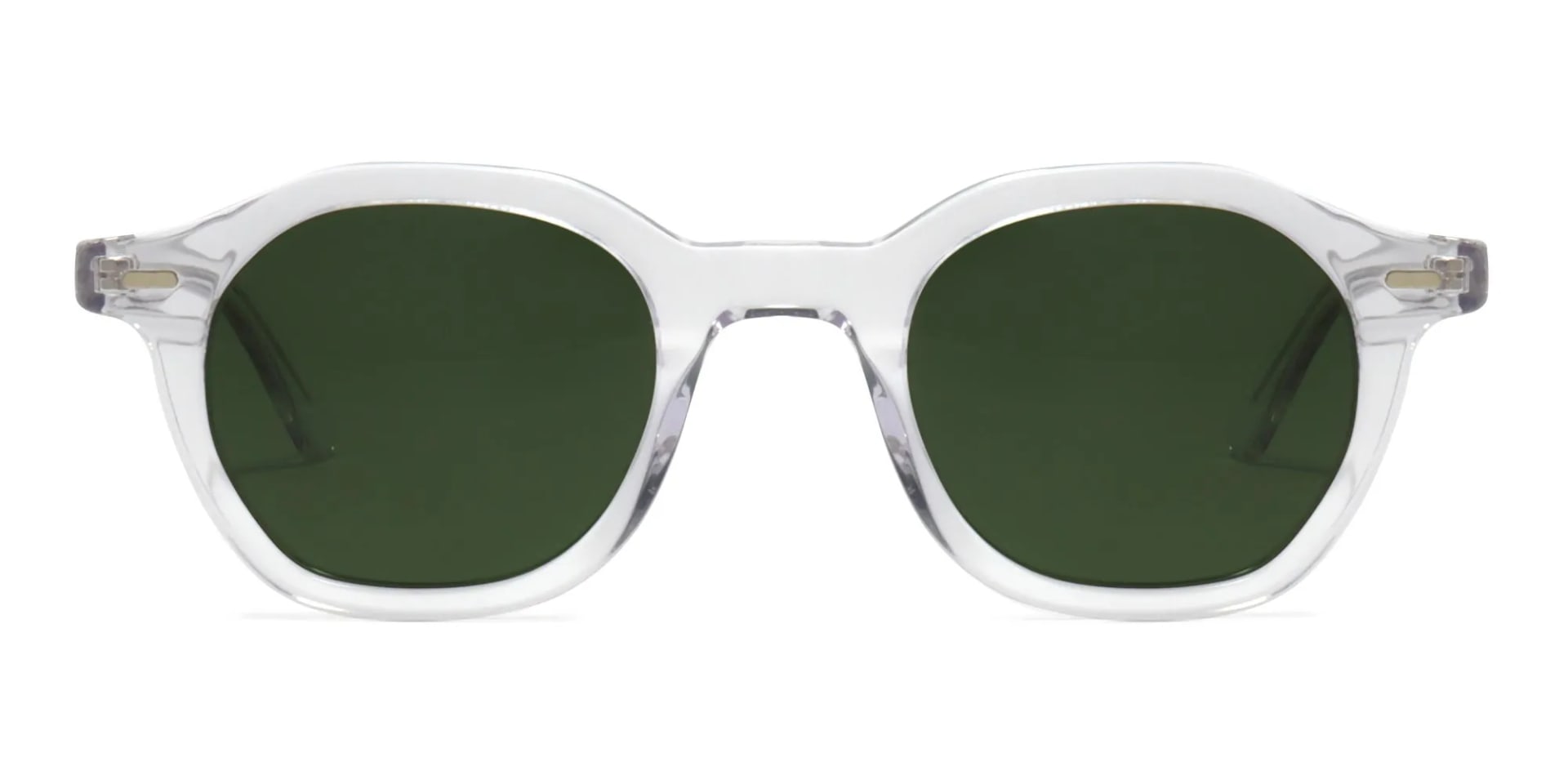 clear frame green lens sunglasses-1