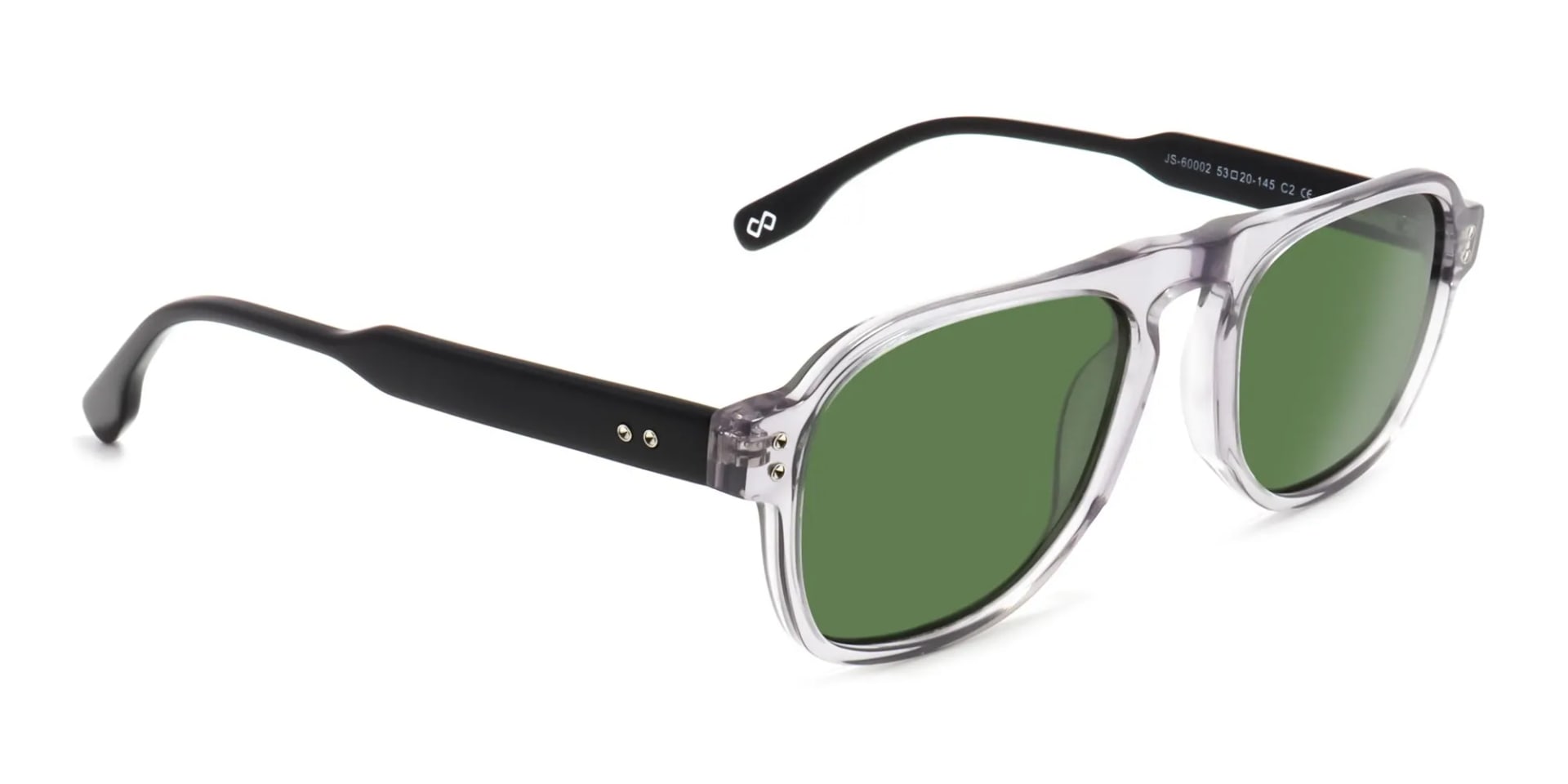 Clear frame green & Black sunglasses-2