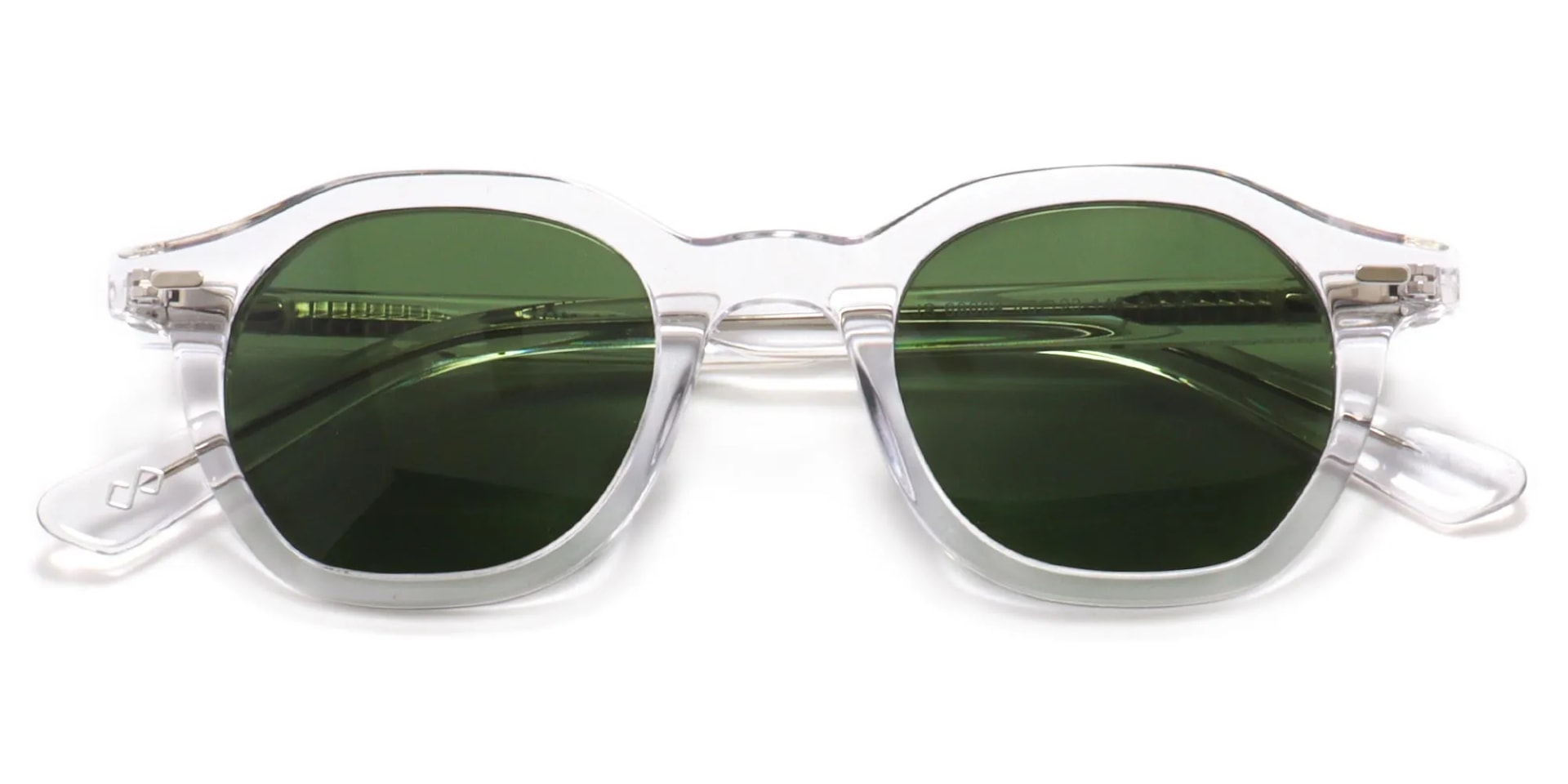 clear frame green lens sunglasses-6