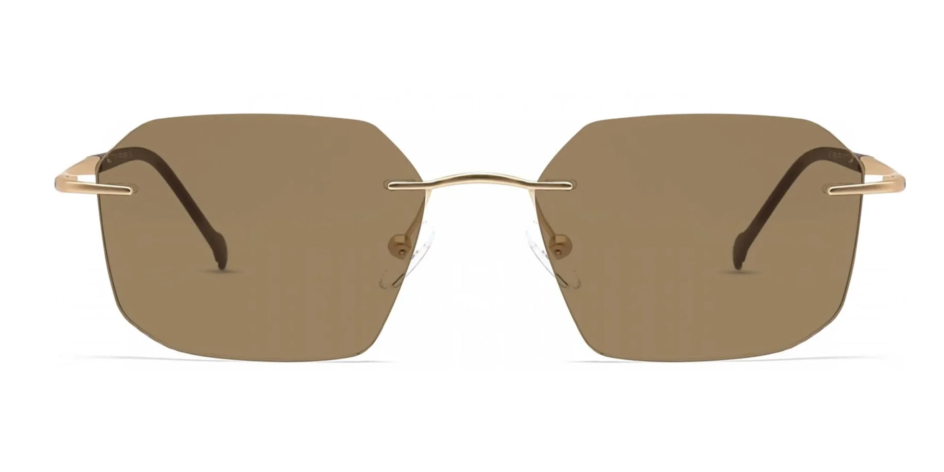 brown rimless sunglasses-1