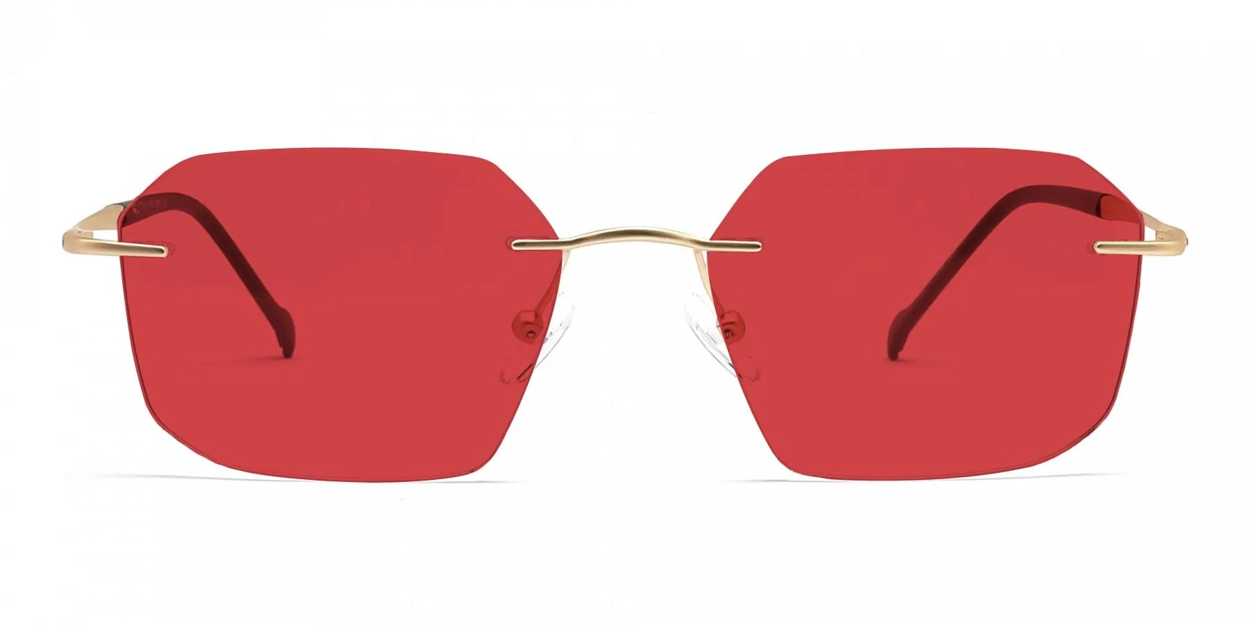 red rimless sunglasses-2