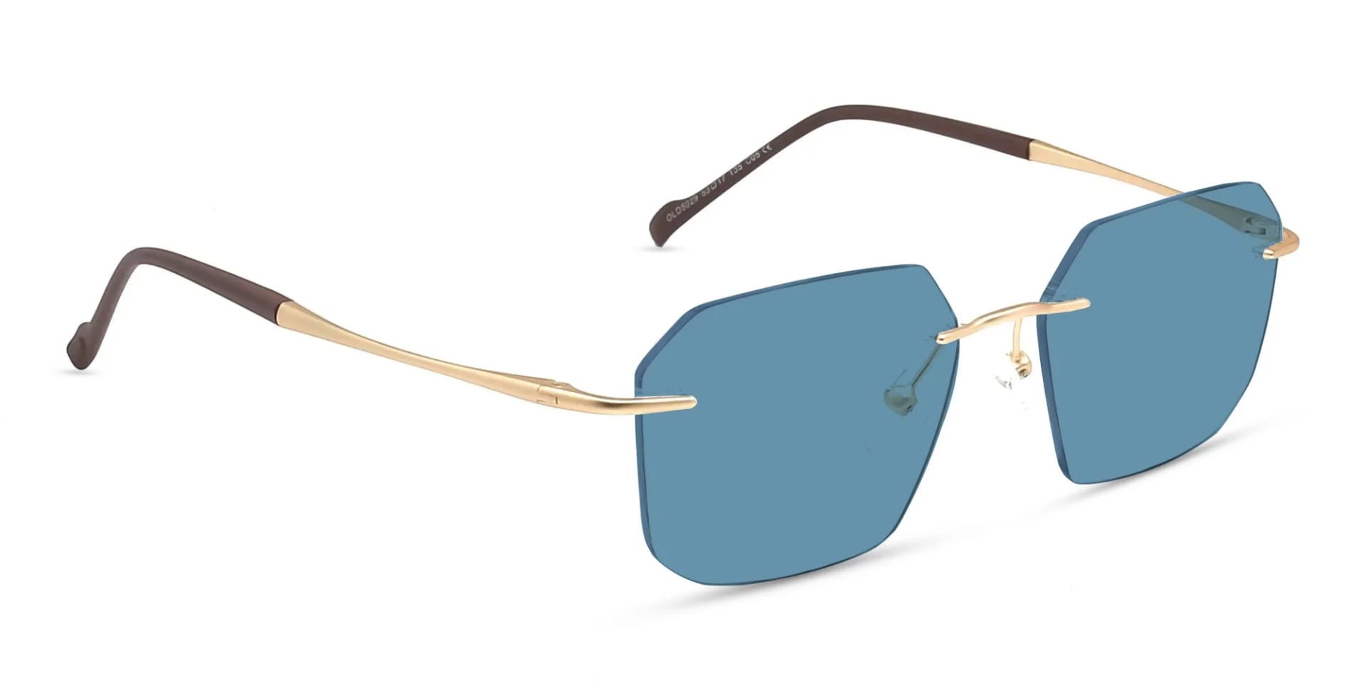 Rimless Sunglasses Blue-2