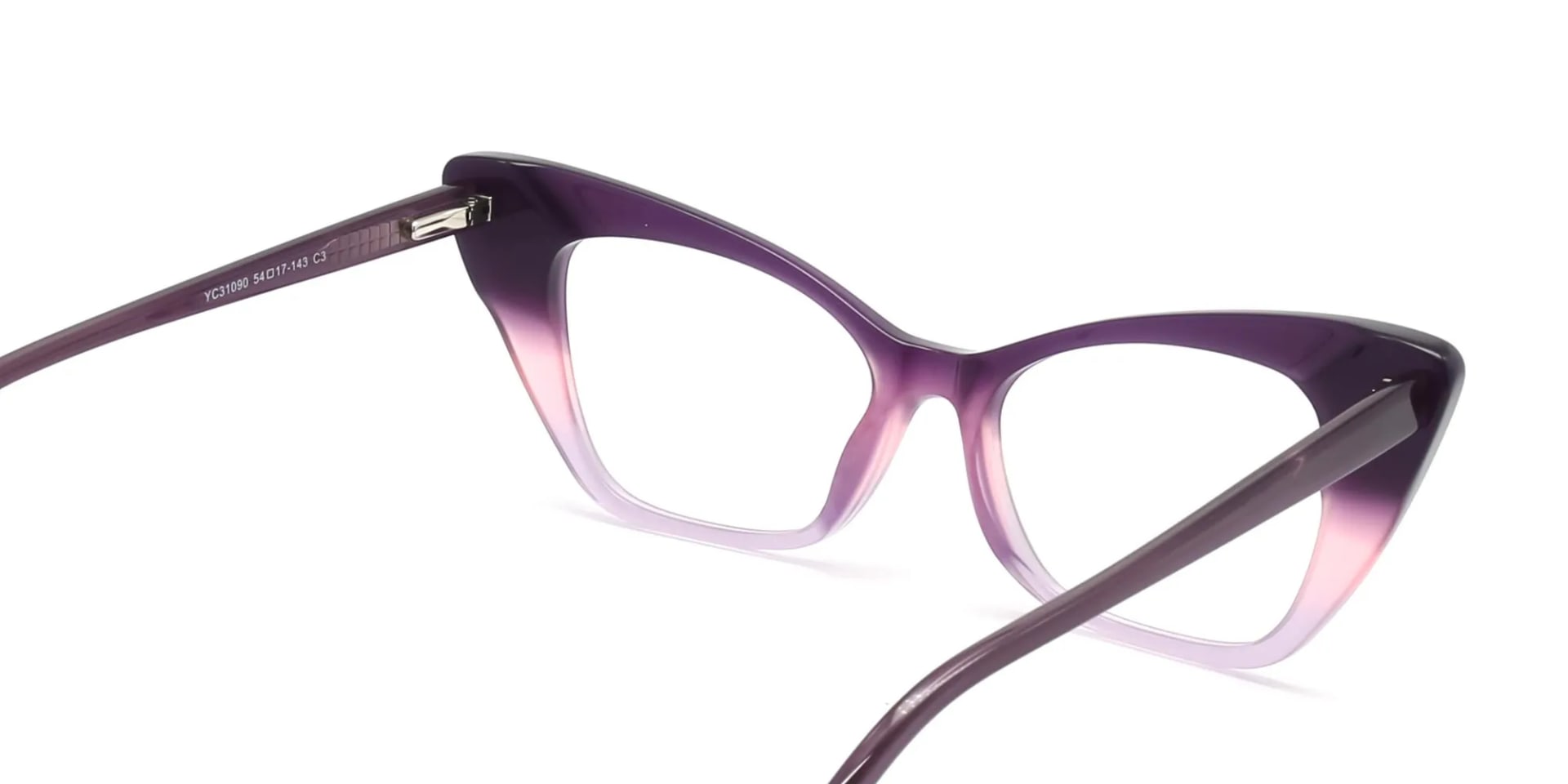 Retro Purple Thick Cat Eye Glasses-2
