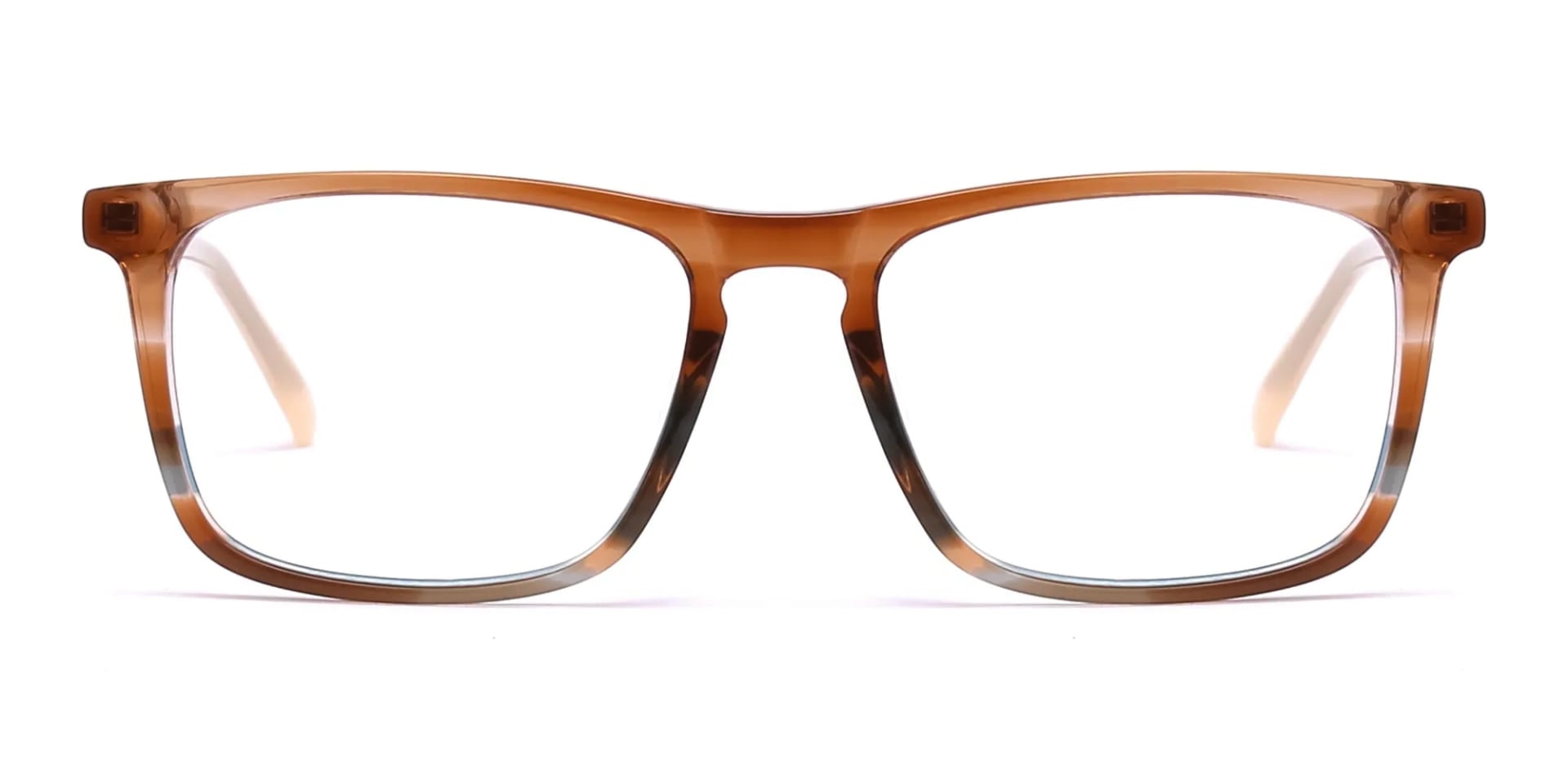 brown clear rectangle glasses-2