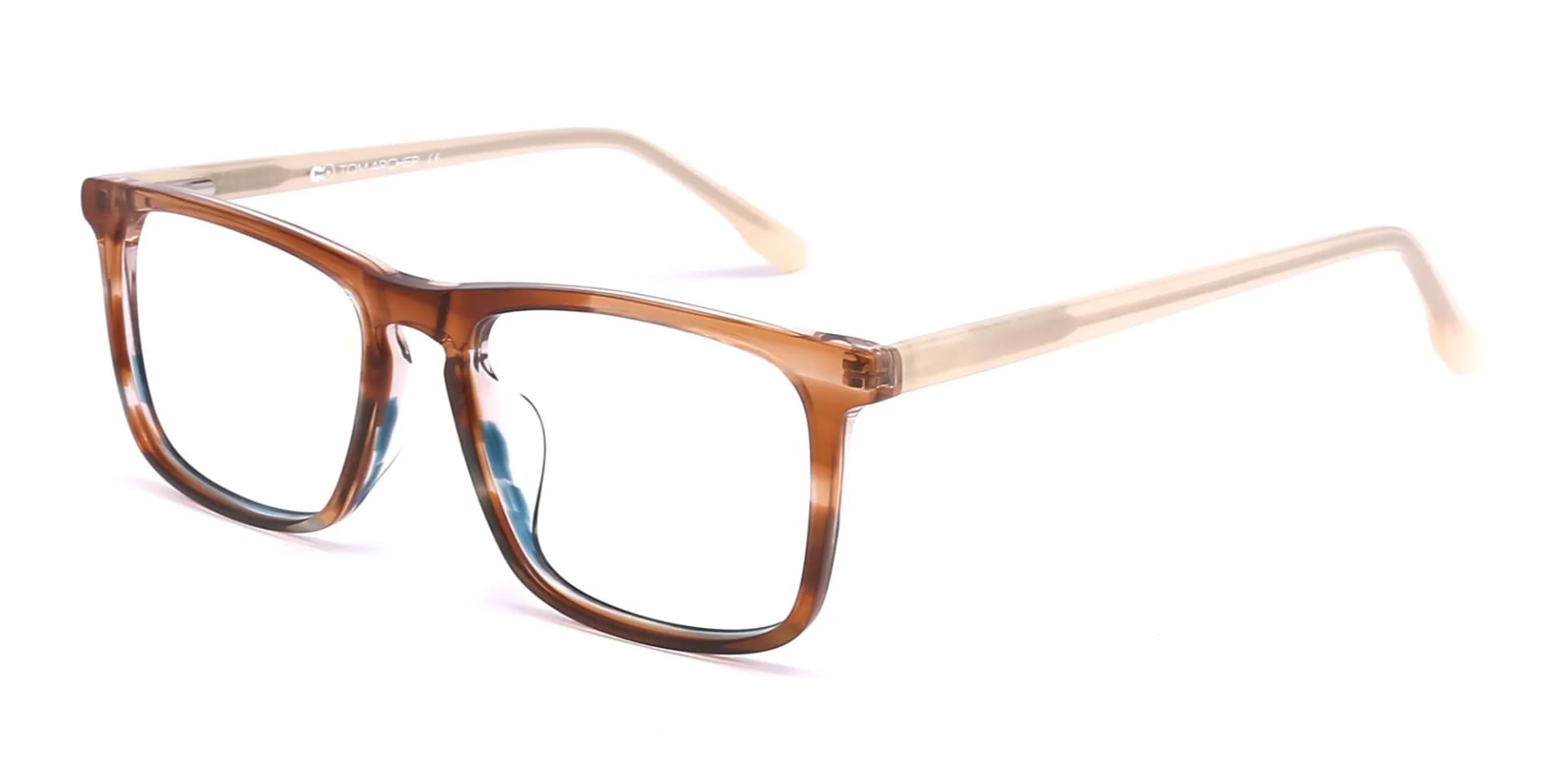 brown clear rectangle glasses-2