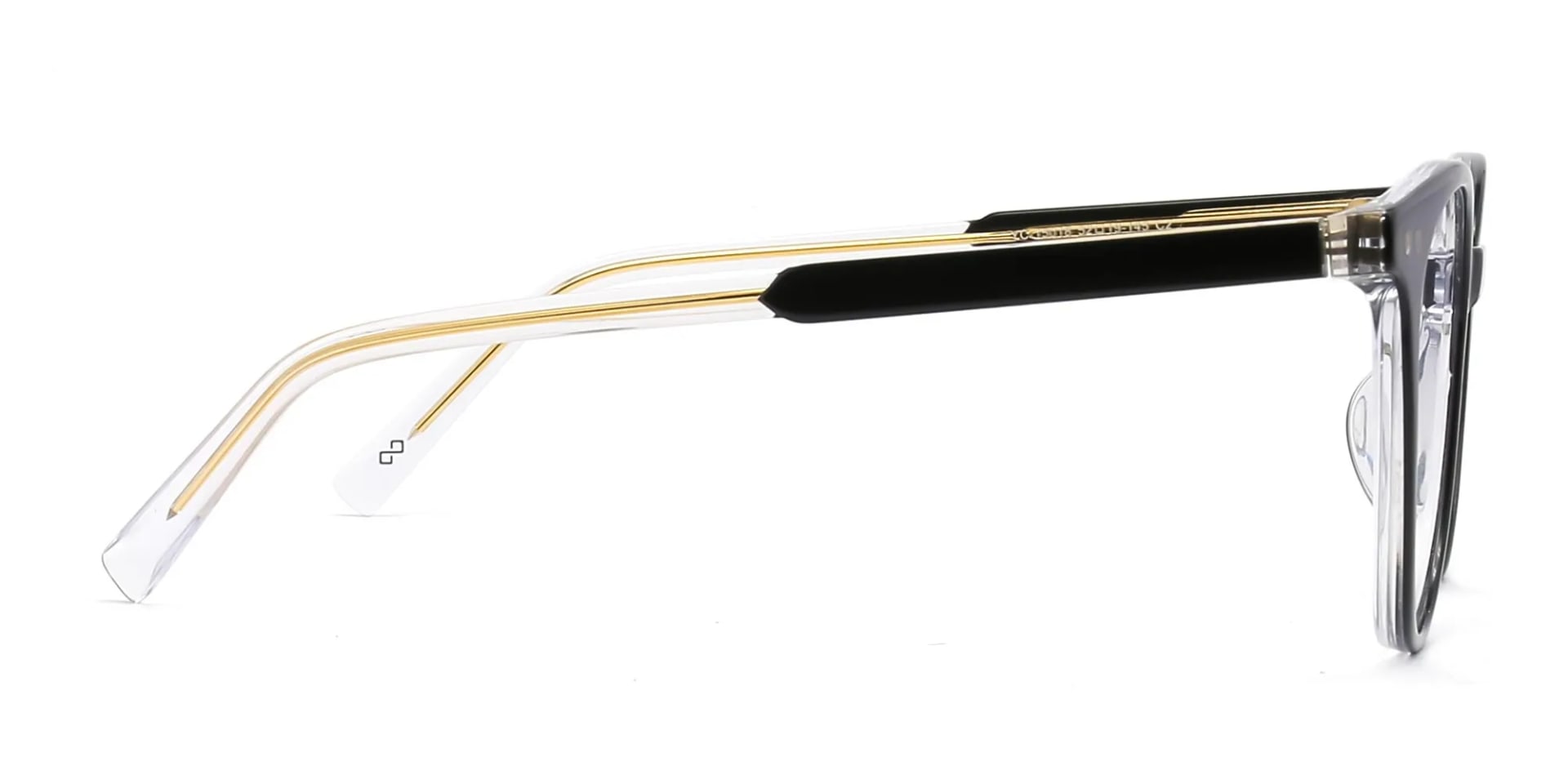 black & gold acetate round glasses-2