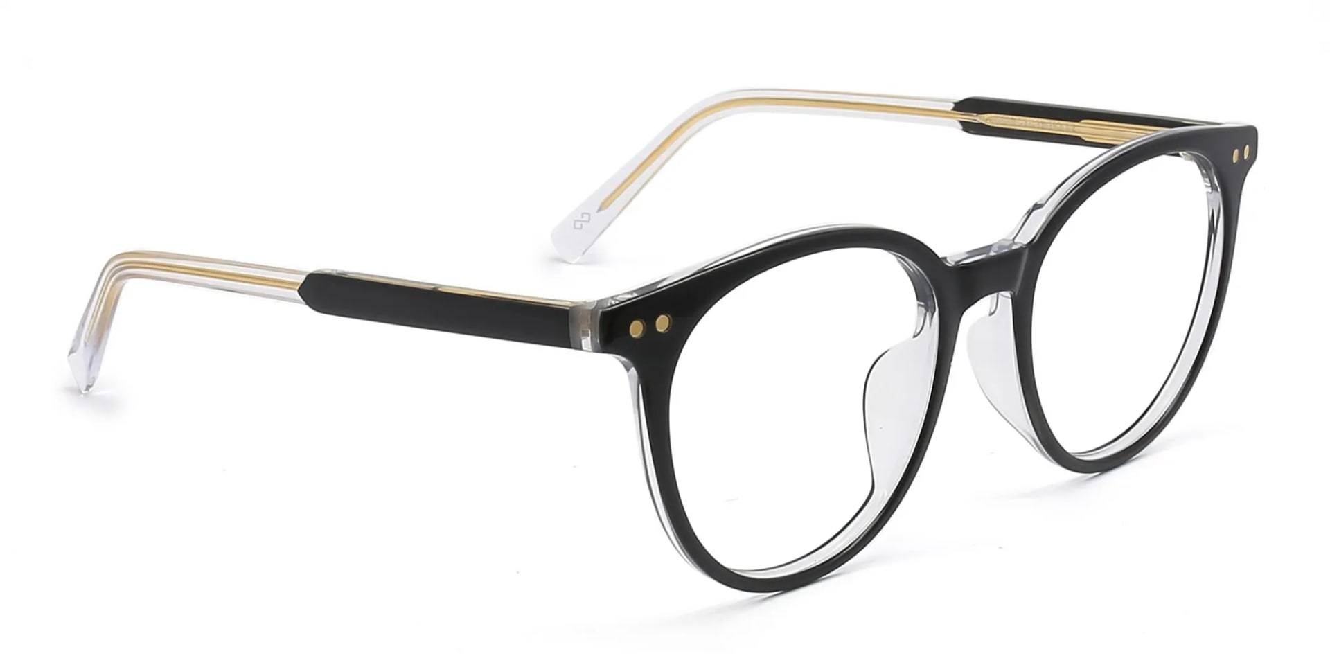 black & gold acetate round glasses-2