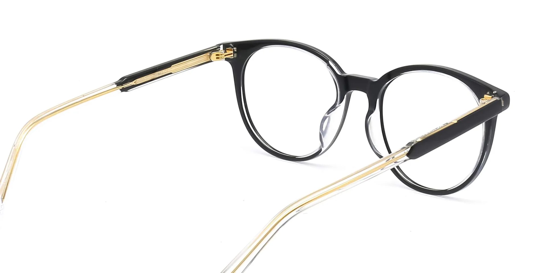 black & gold acetate round glasses-2