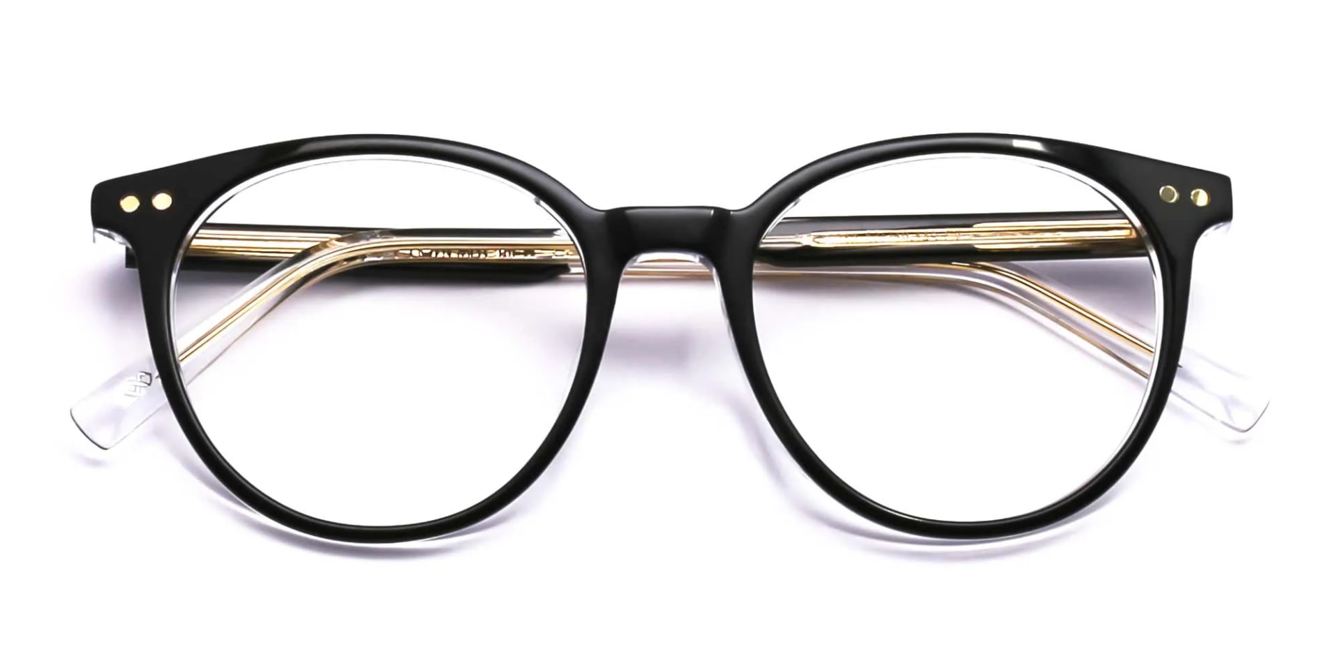 black & gold acetate round glasses-2