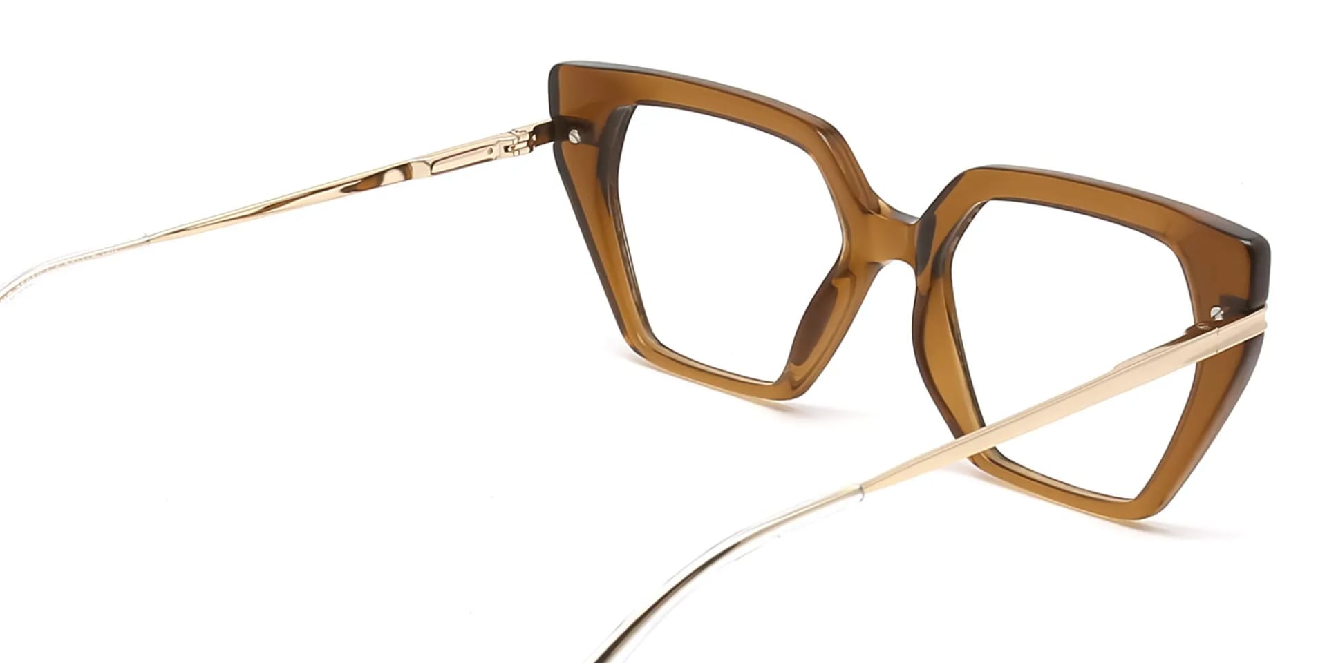 brown thick frame cat eye glasses-2