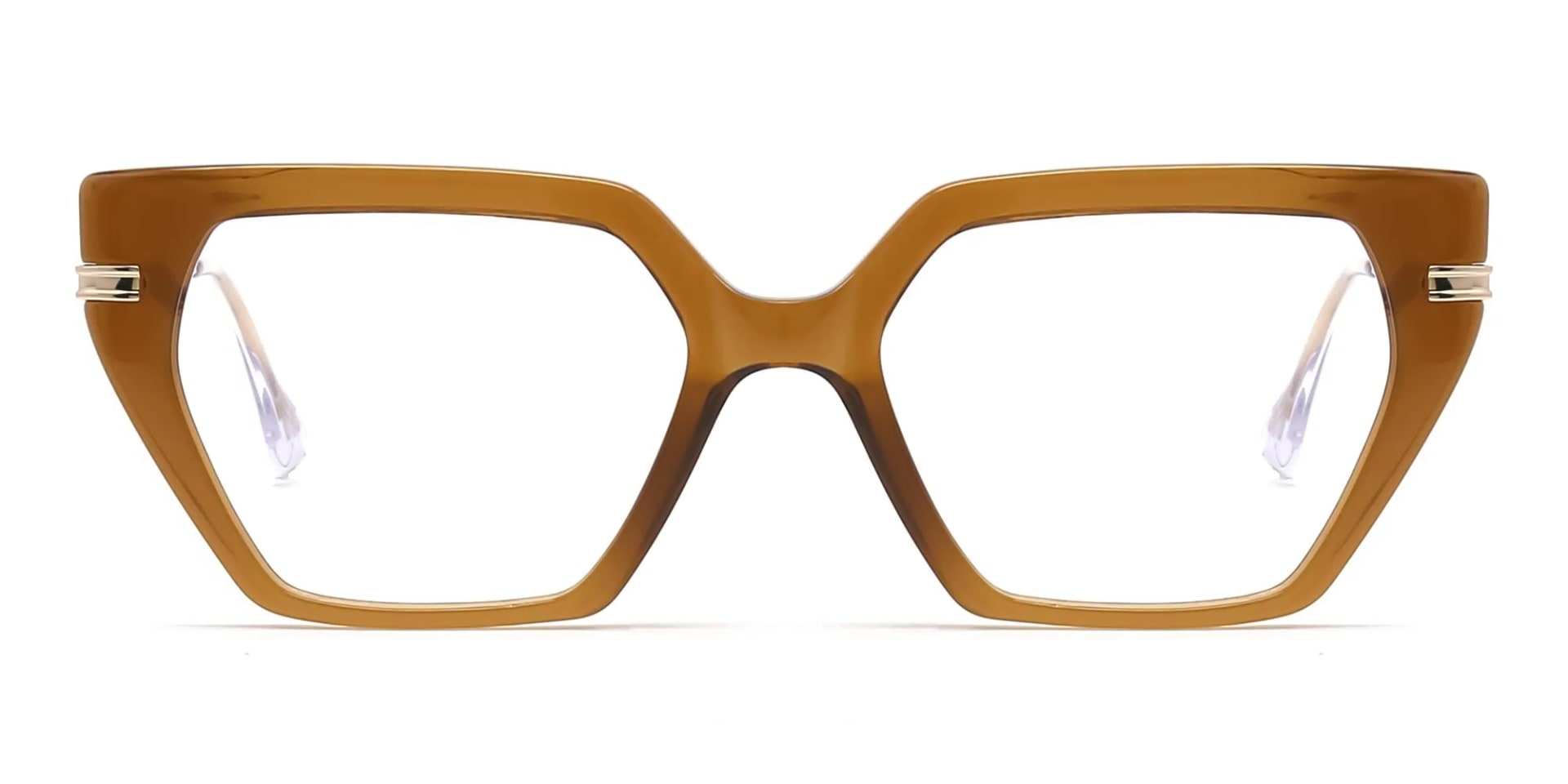 brown thick frame cat eye glasses-2