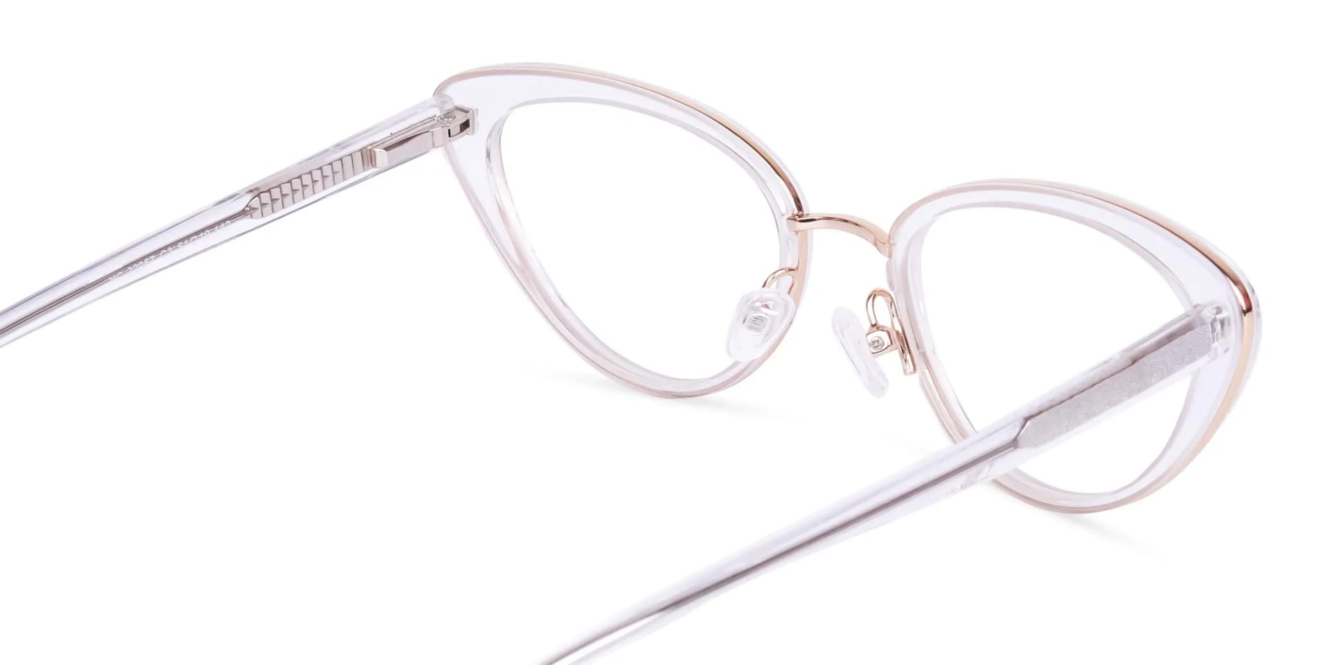 Crystal Clear Gold Cat Eye Glasses-5