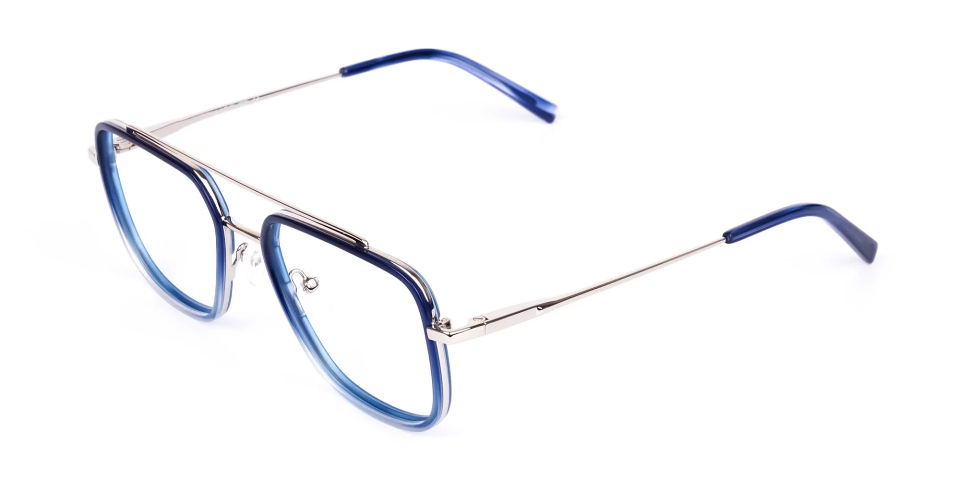 Navy Blue and Silver Pilot Glasses-2