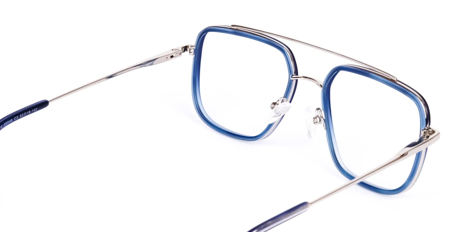 Navy Blue and Silver Pilot Glasses-2