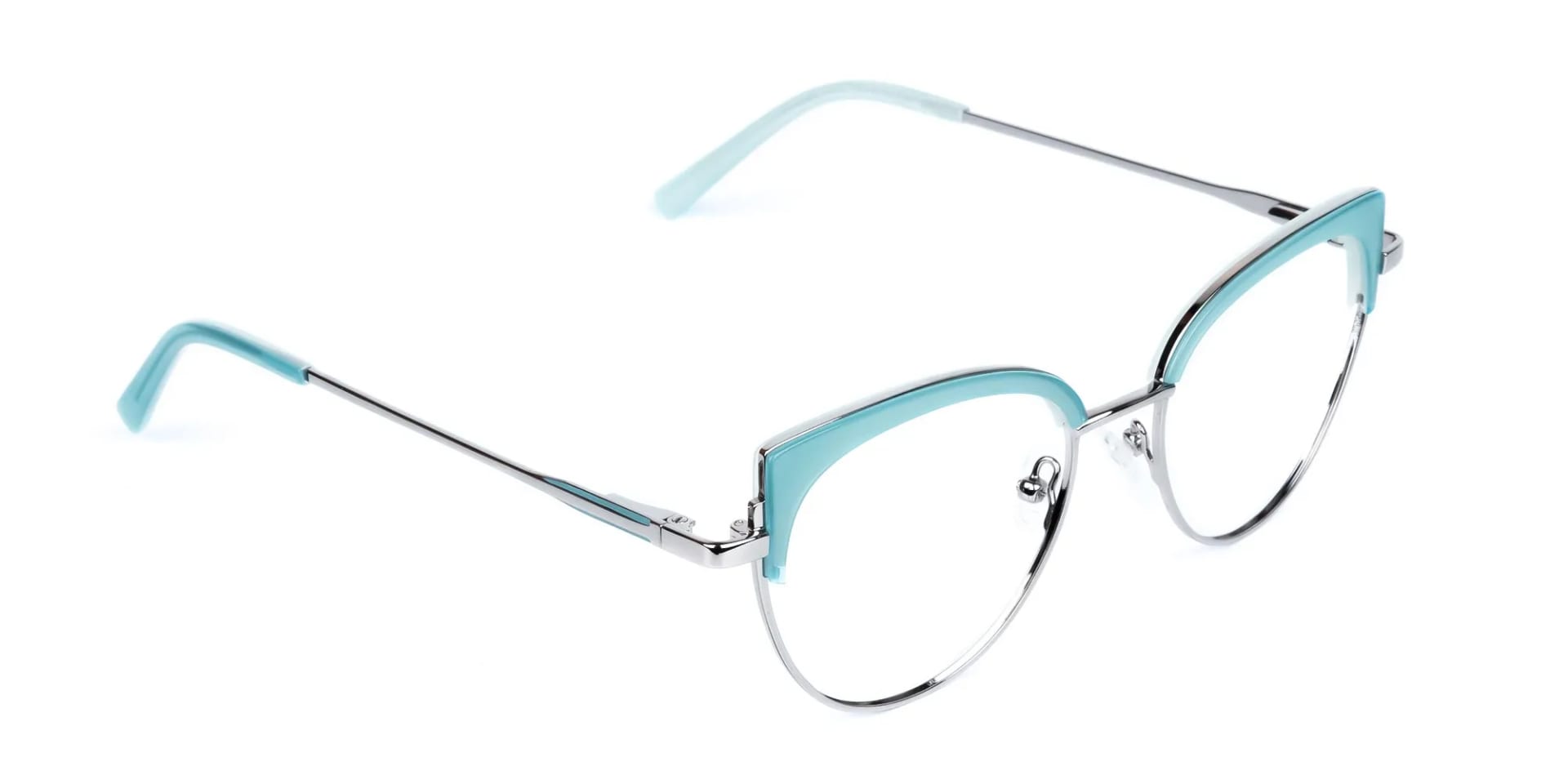 Blue and Silver Cat Eye Glasses Frame-2