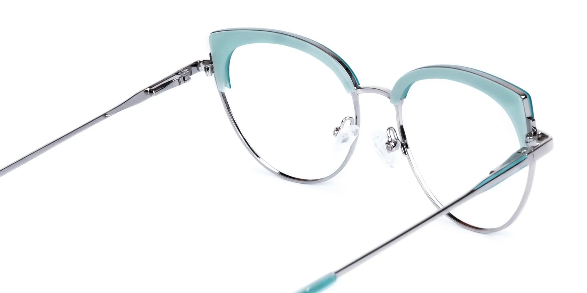 Blue and Silver Cat Eye Glasses Frame-2