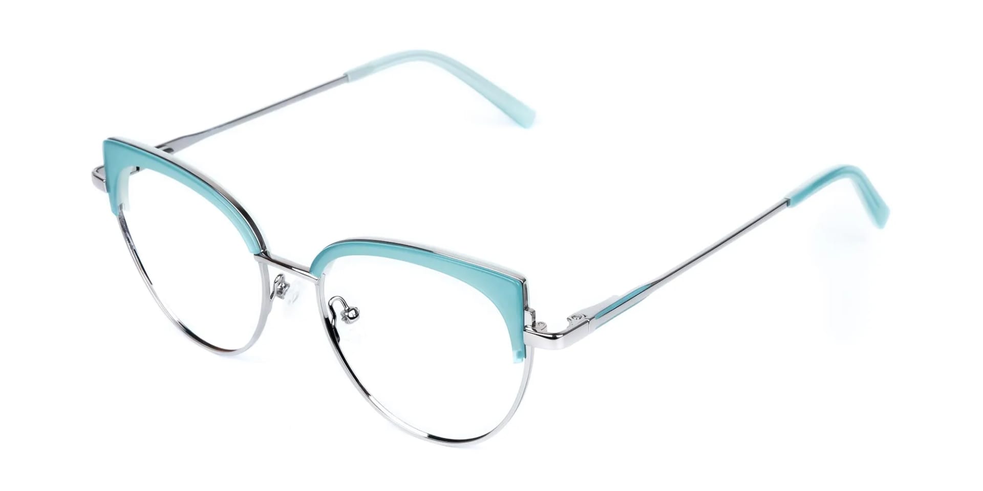 Blue and Silver Cat Eye Glasses Frame-2