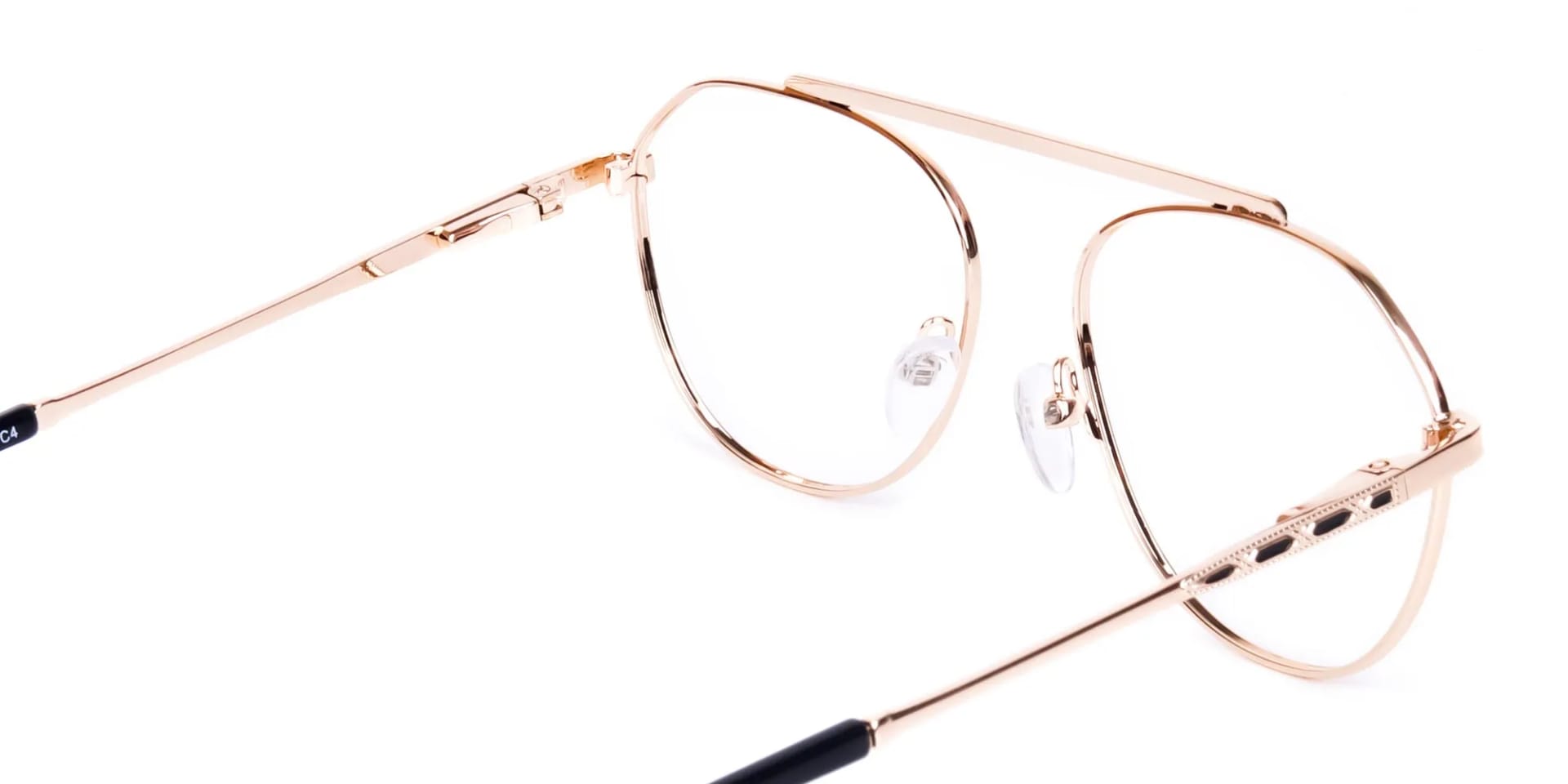 Black and Gold Pilot Glasses-2