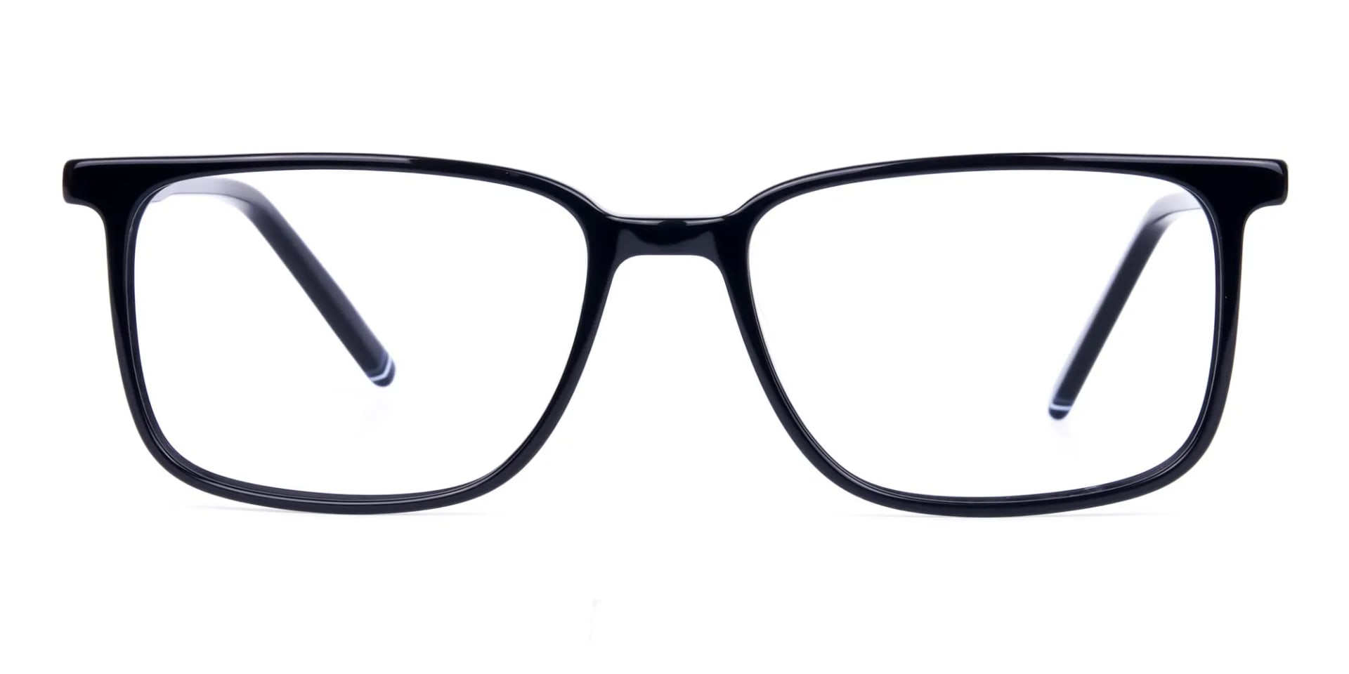 Classic Matte Black Rectangular Glasses-2