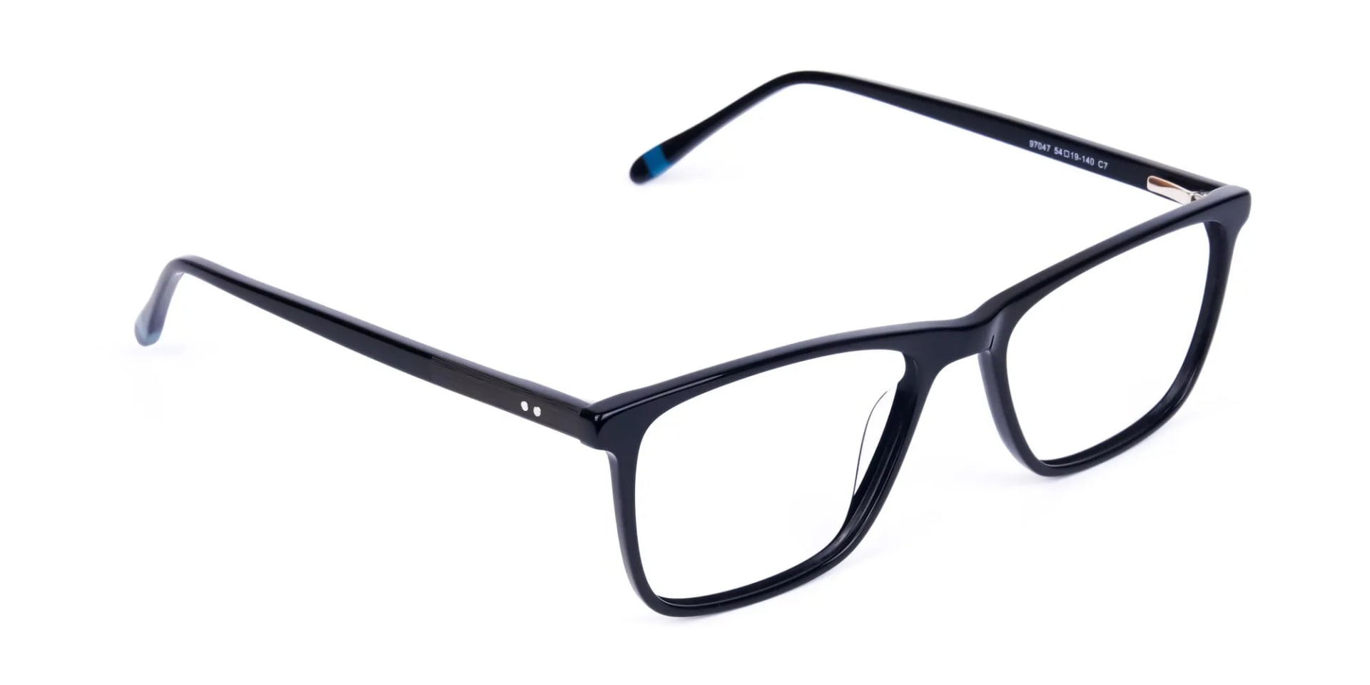 Teal and Black Rectangle Eyeglasses-2