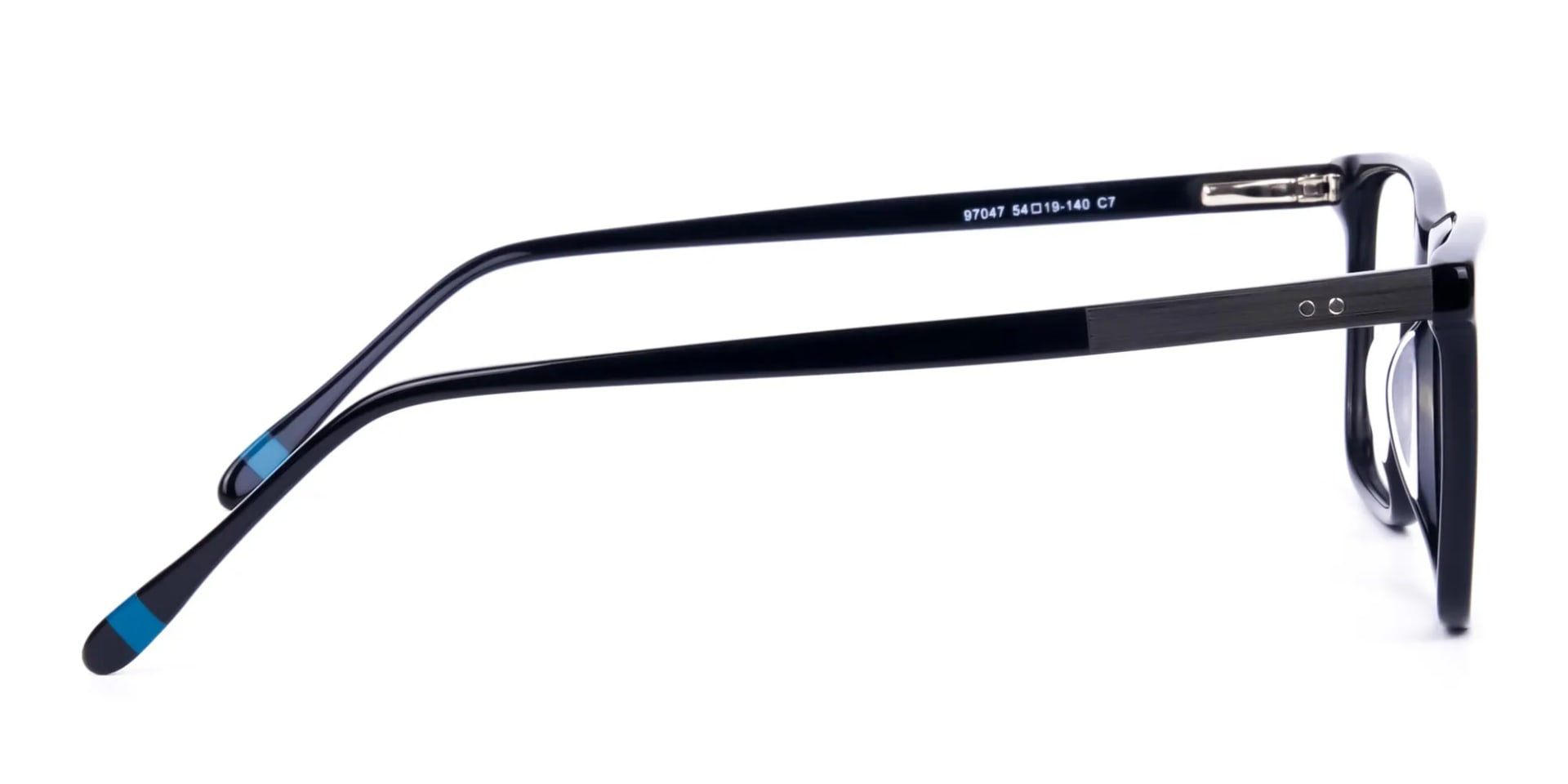 Teal and Black Rectangle Eyeglasses-2