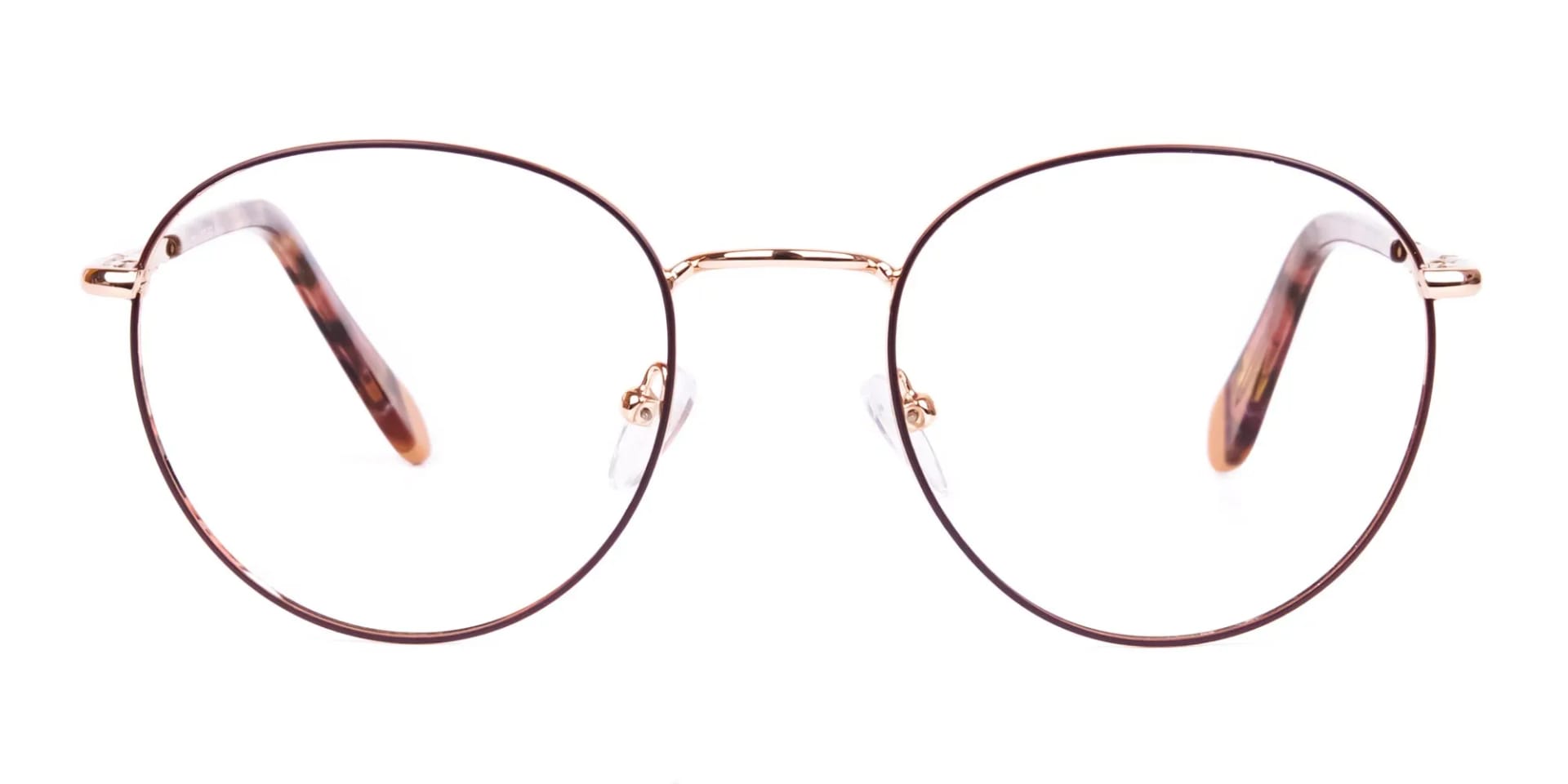 Brown & Gold Circle Glasses-2