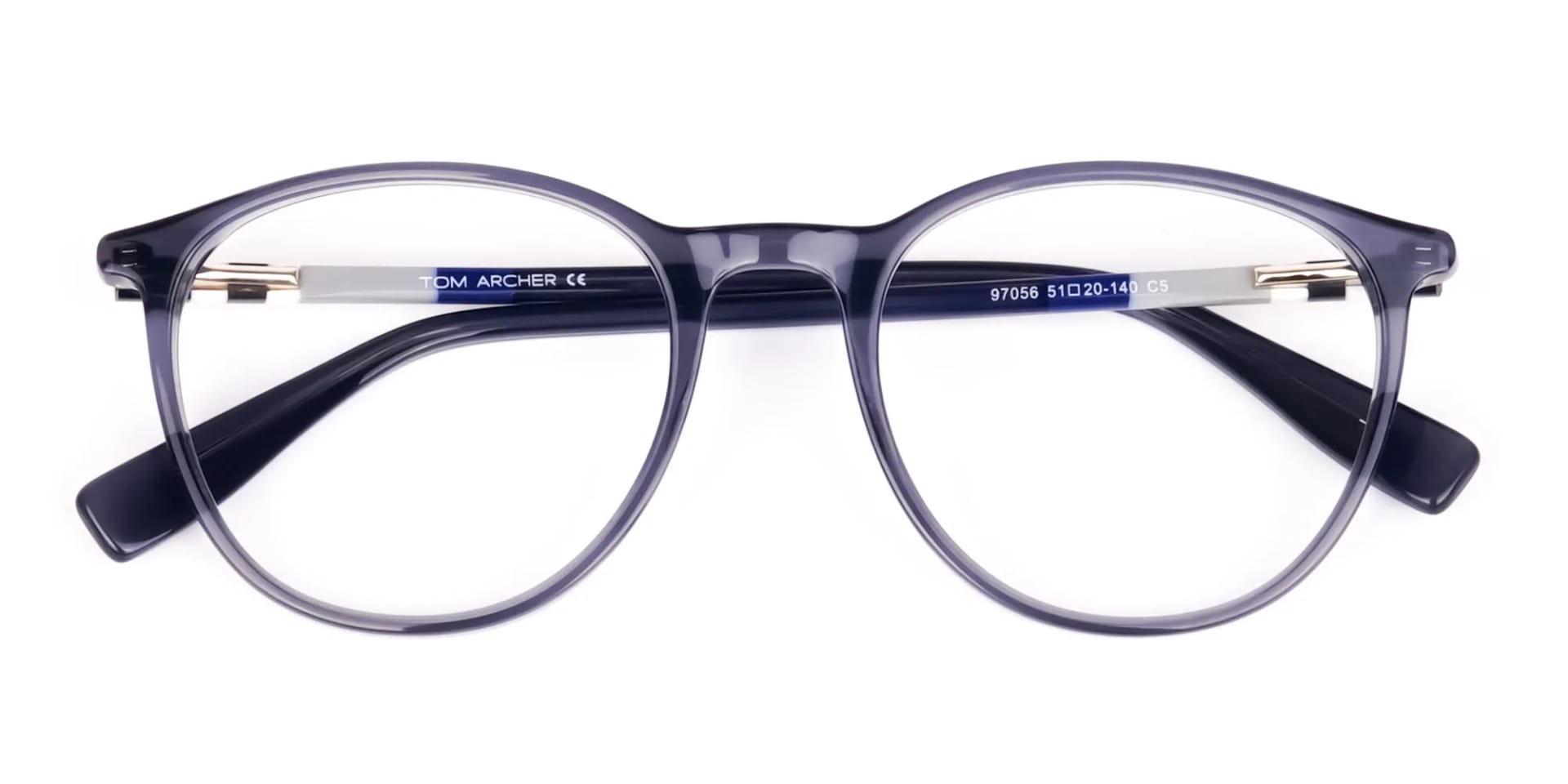Dusty Grey Round Full Rim Glasses-2