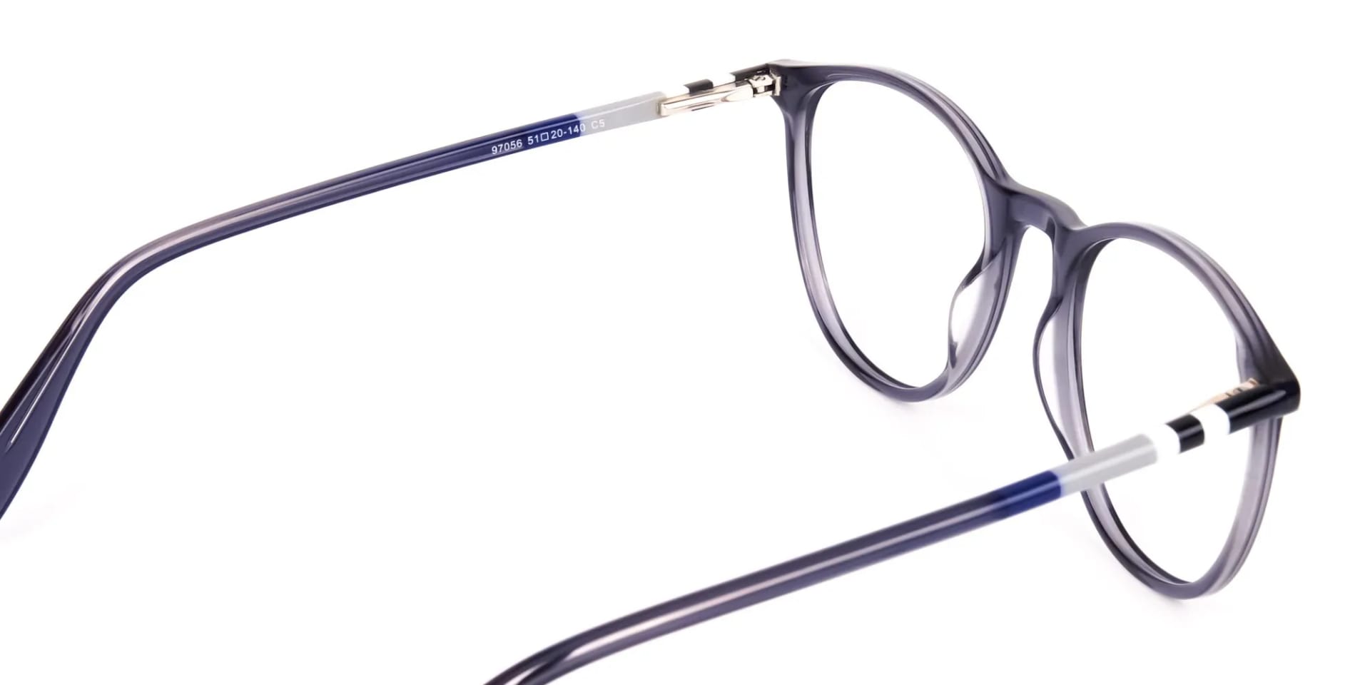 Dusty Grey Round Full Rim Glasses-2