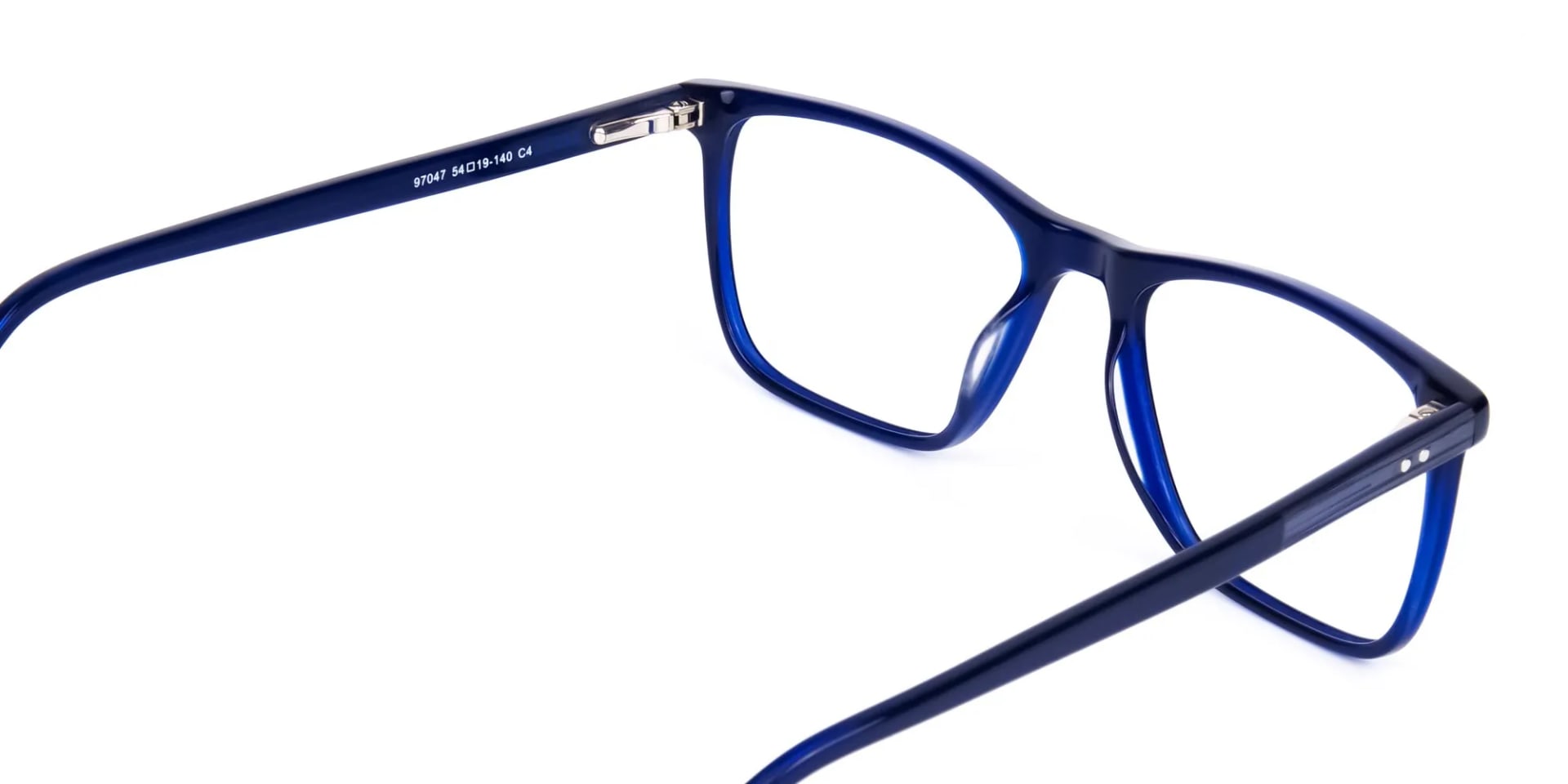 Navy Blue Rectangular Full Rim Glasses-2