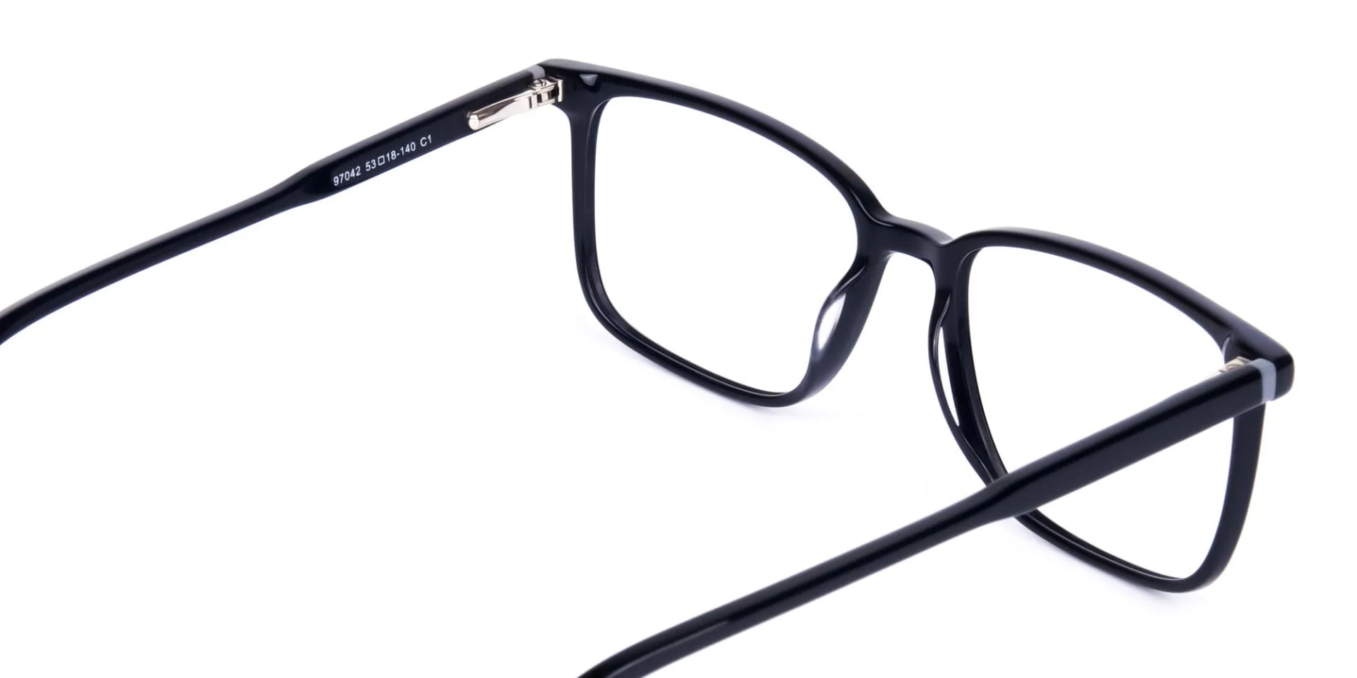 Classic Matte Black Rectangular Glasses-2