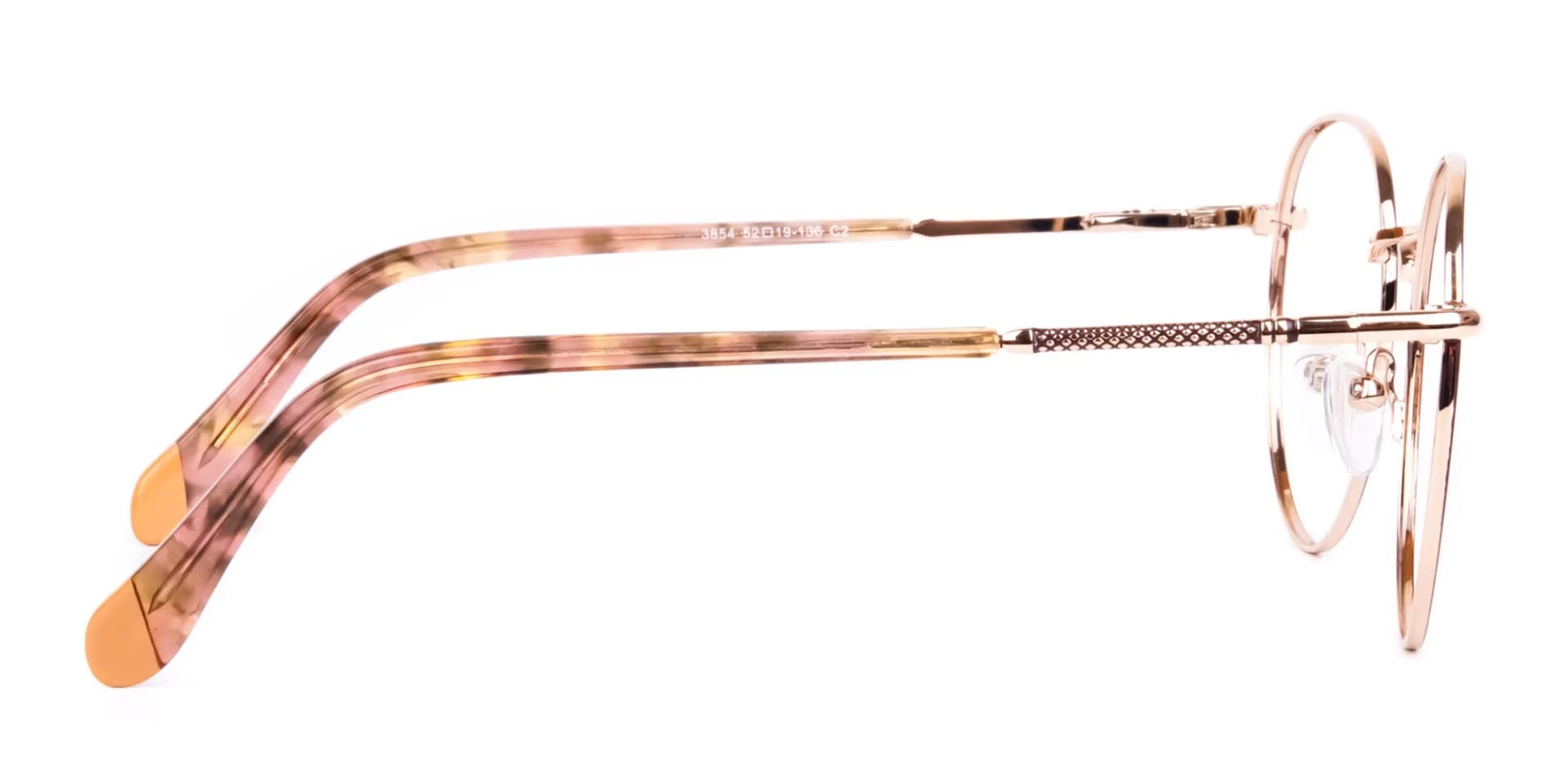 Brown & Gold Circle Glasses-2