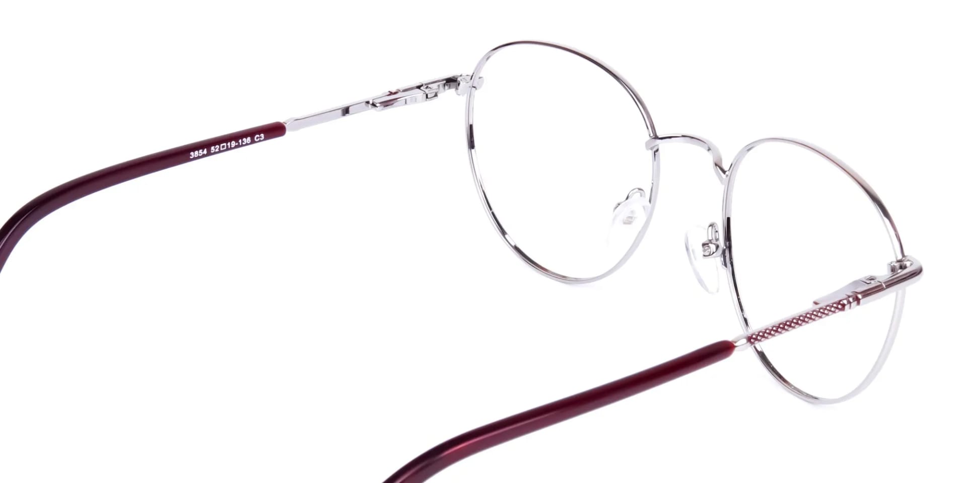 Dark Purple and Silver Round Glasses-2