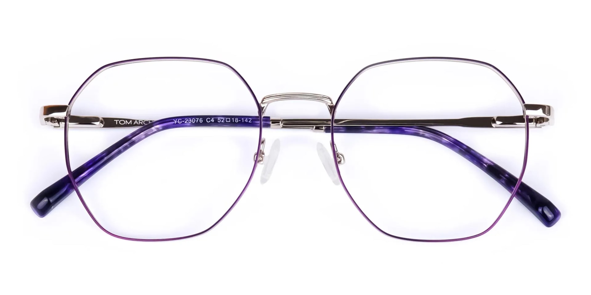 Dark Violet and Silver Geometric Glasses-2