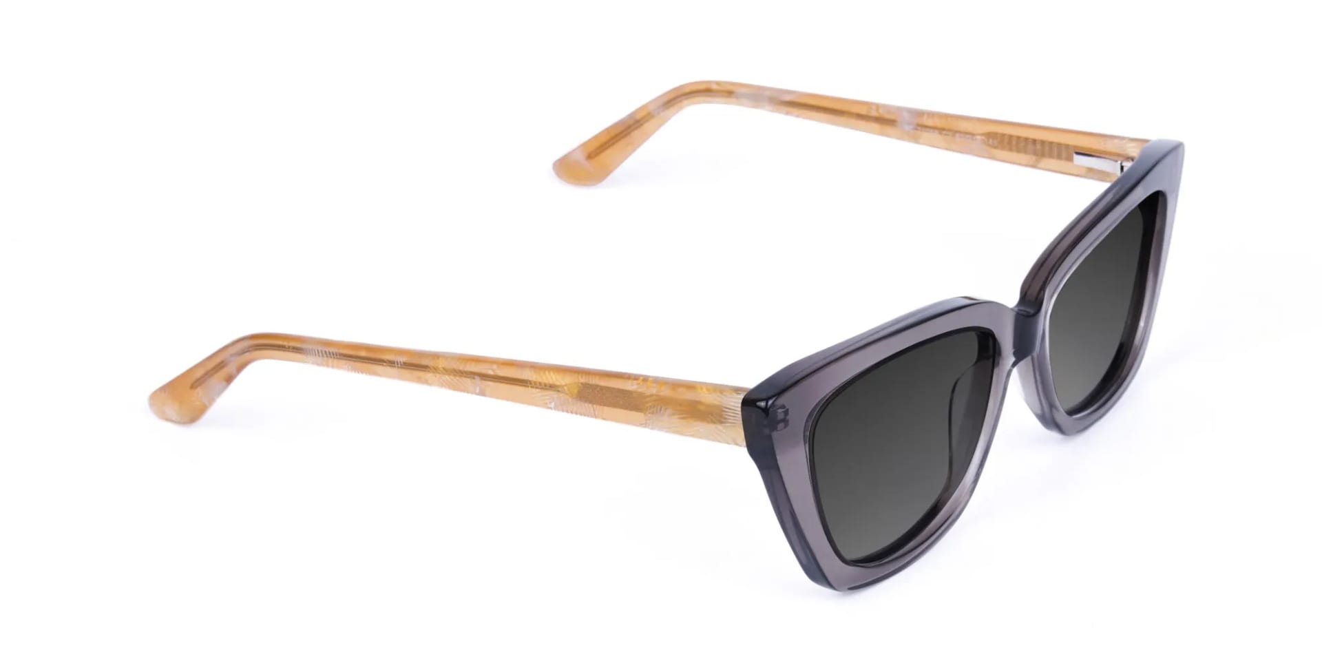 Brown Cat Eye Sunglasses in Grey Colour & Grey Tint-2