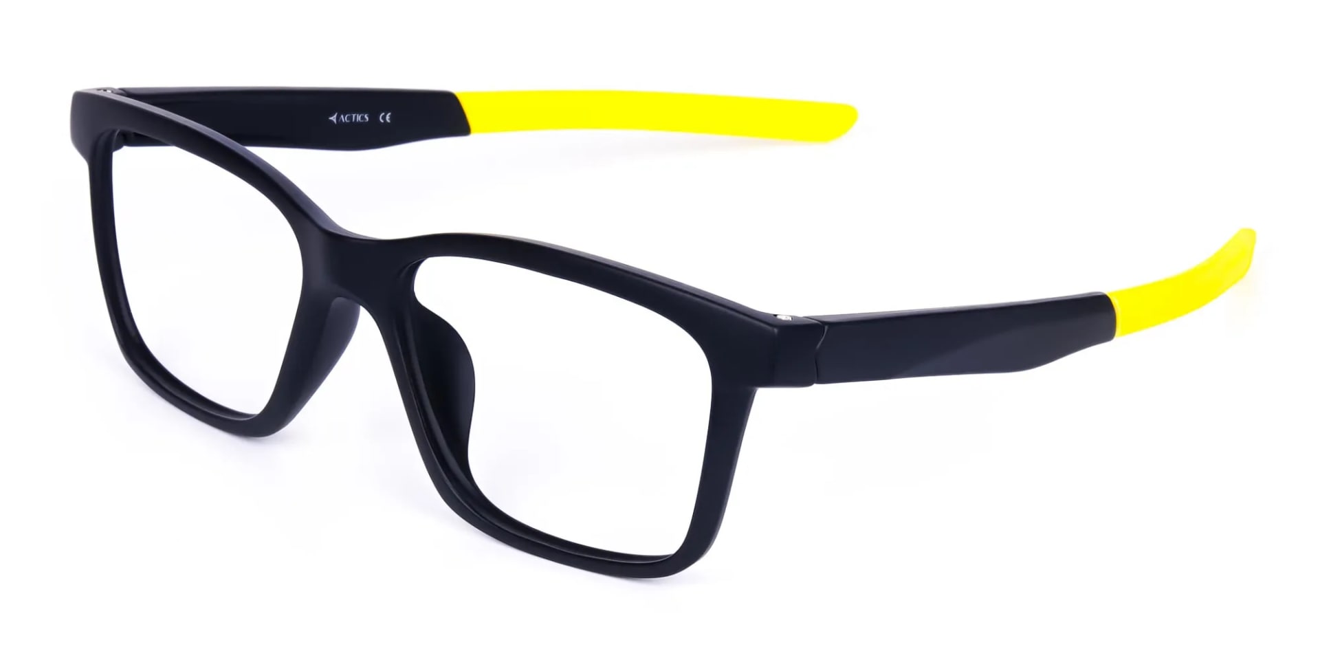 Black and Bright Yellow Cycling Glasses For Women In Rectangular Shape-3