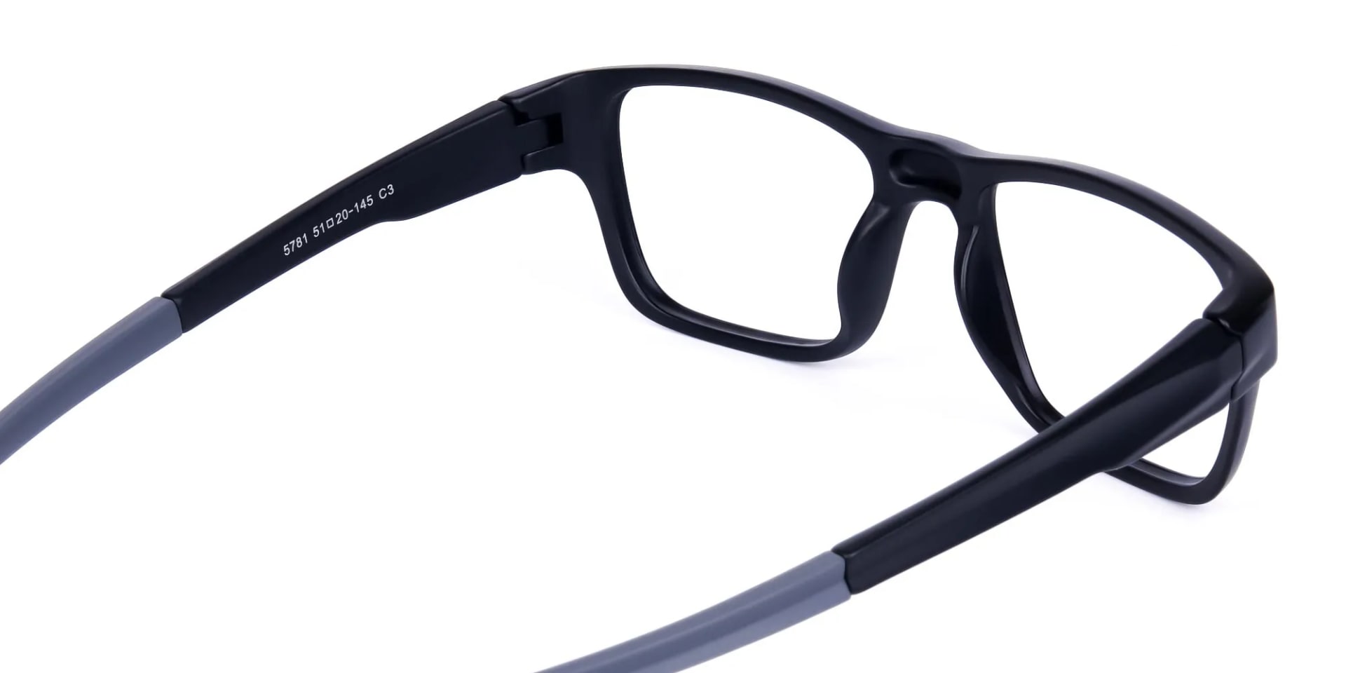 Rectangular Matte Black and Grey sports goggles-2